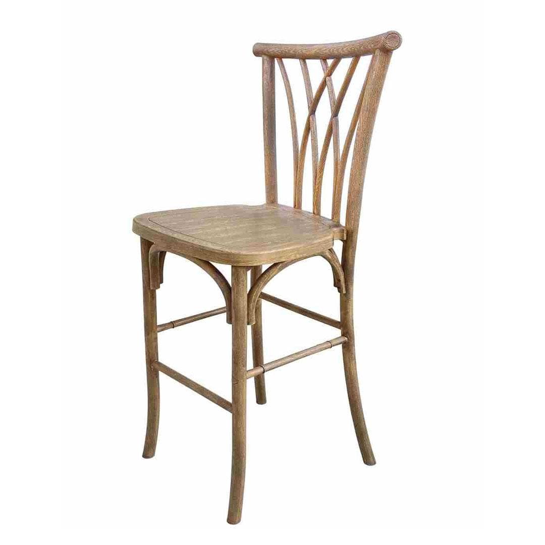 Chivari Chestnut Resin Steel Skeleton™ Willow Barstool - 2 Pack - Some Assembly Required BWRC-KD-ST-AX-2