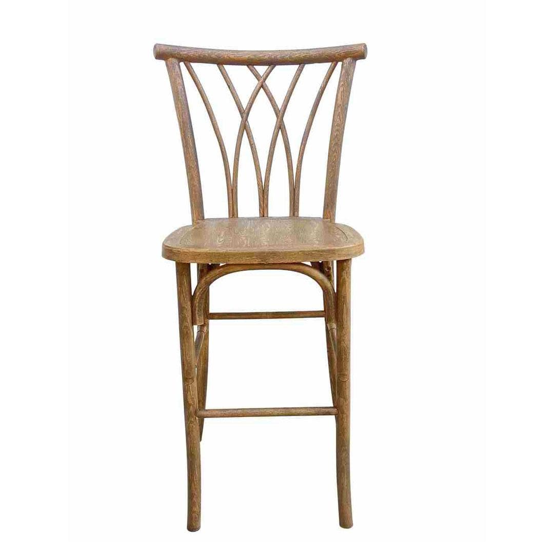Chivari Chestnut Resin Steel Skeleton™ Willow Barstool - 2 Pack - Some Assembly Required BWRC-KD-ST-AX-2