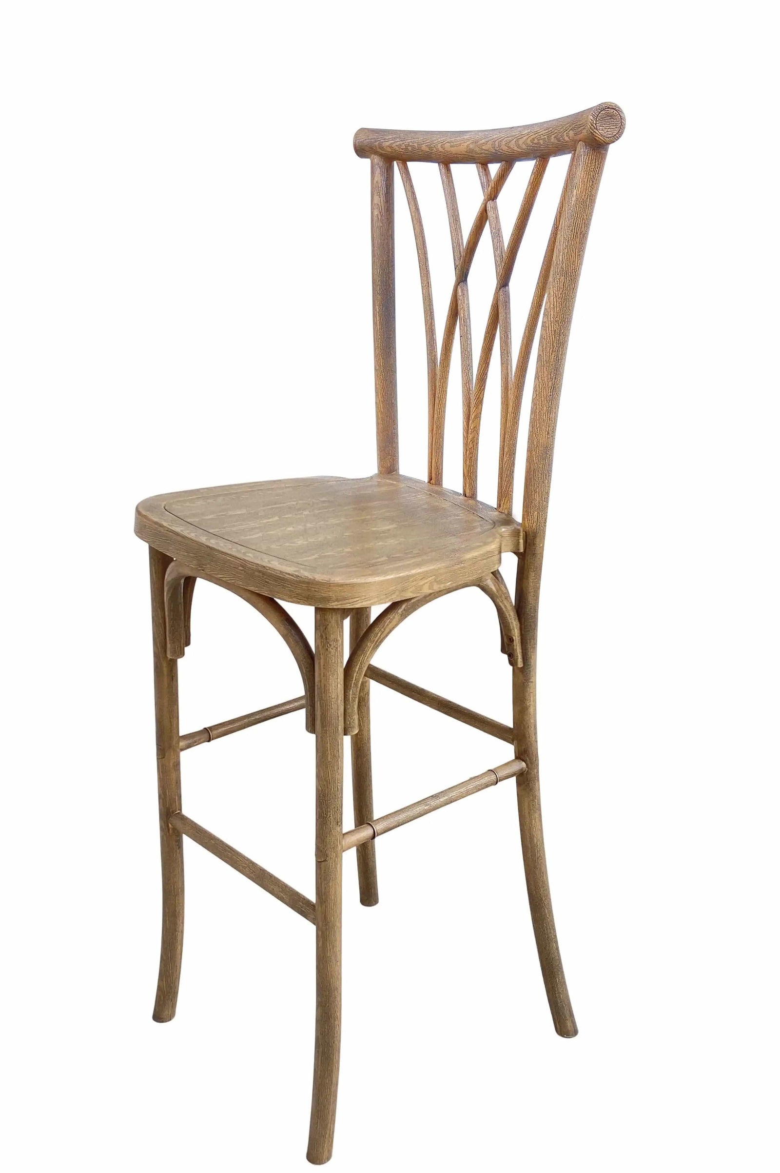 Chivari Chestnut Resin Steel Skeleton™ Willow Barstool - 2 Pack - Some Assembly Required BWRC-KD-ST-AX-2