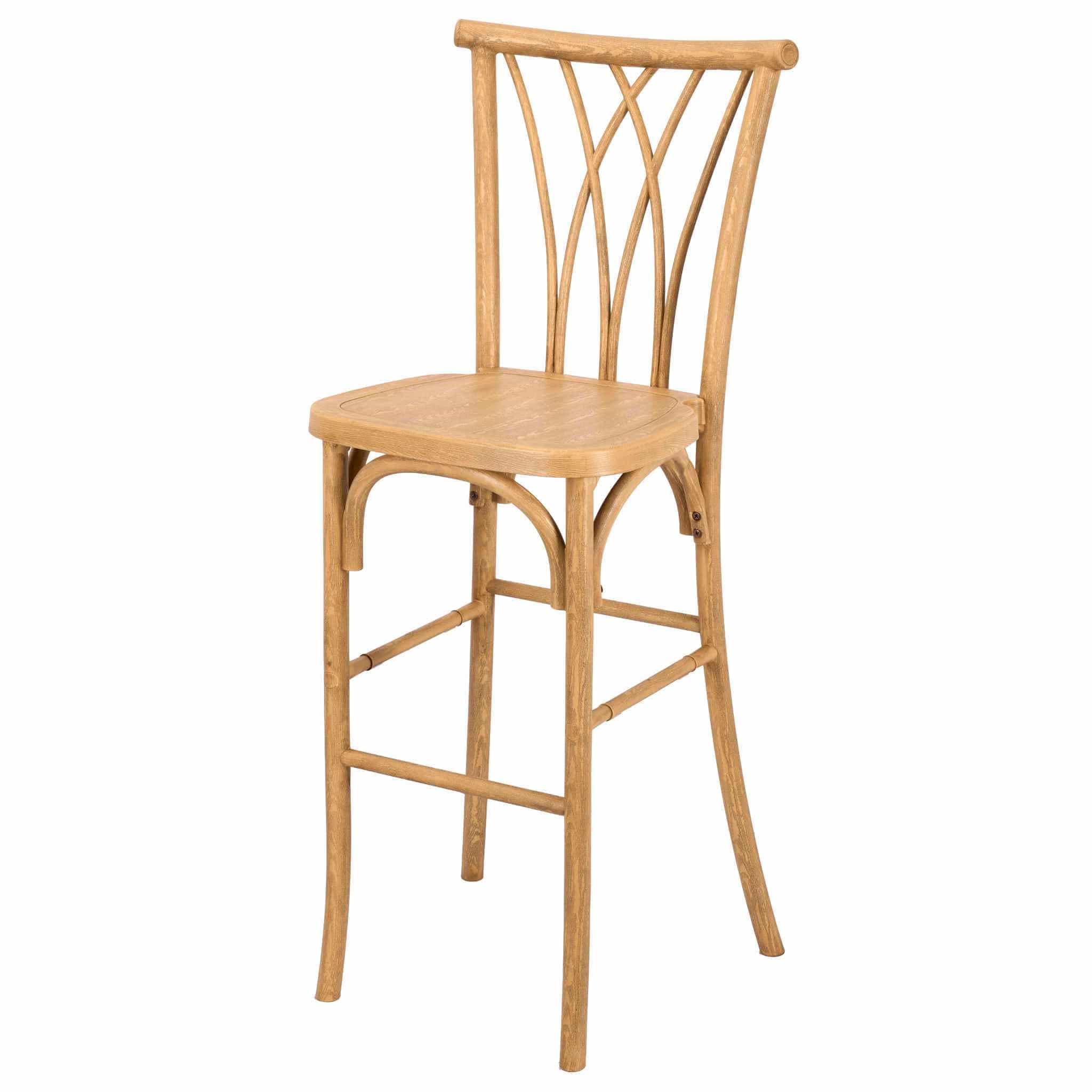 Chivari Natural Resin Steel Skeleton™  Willow Barstool - 2 Pack - Some Assembly Required BWRN-KD-ST-AX-2