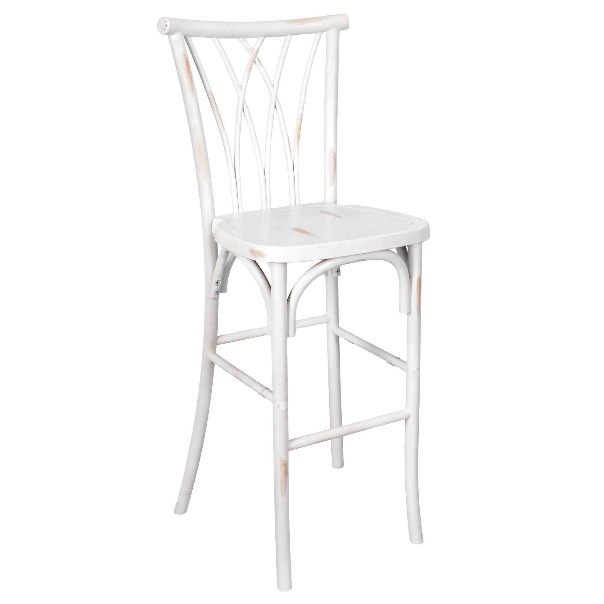 White Distressed Resin Steel Skeleton™ Willow Barstool - 2 Pack - Some Assembly Required