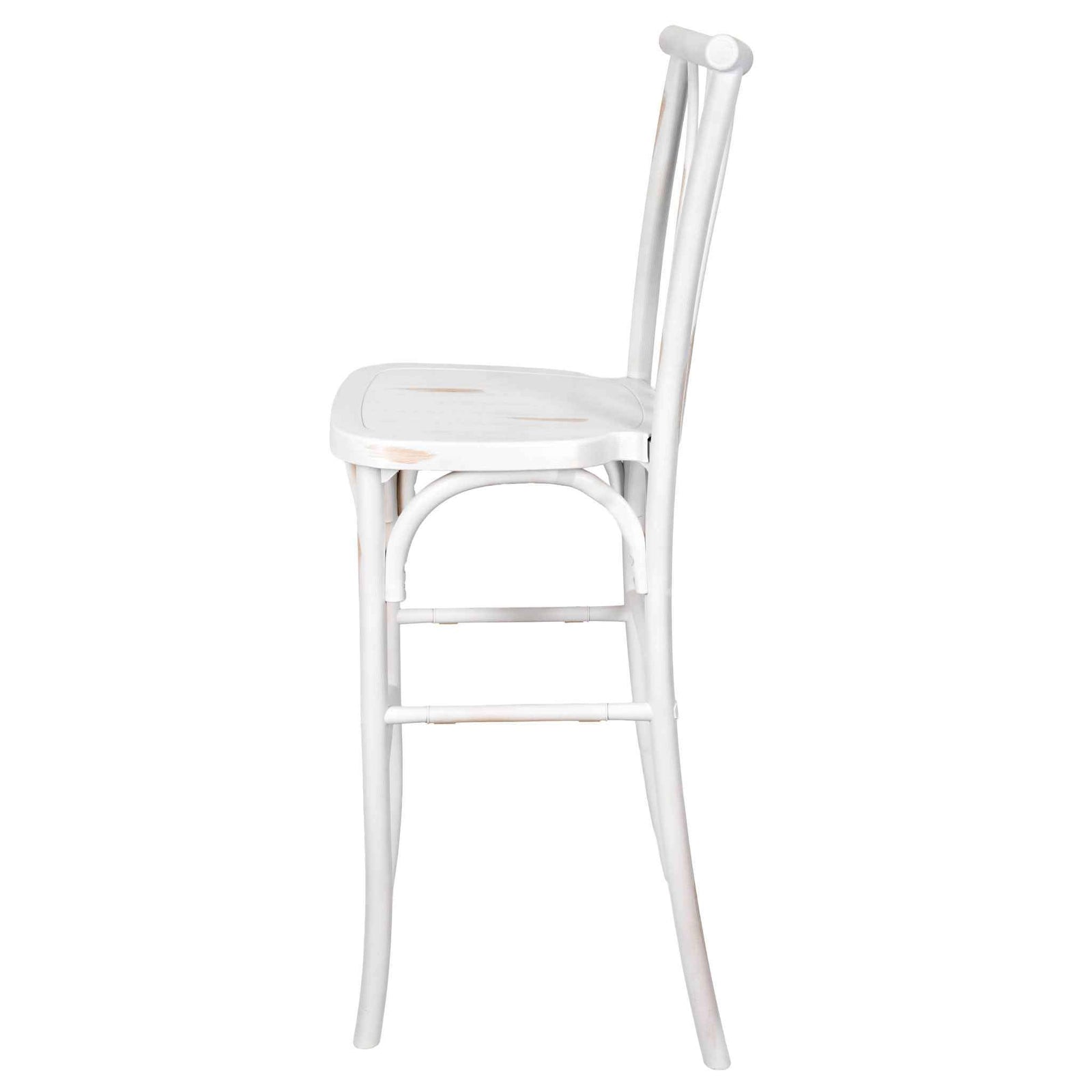 Chivari White Distressed Resin Steel Skeleton™ Willow Barstool - 2 Pack - Some Assembly Required BWRWD-KD-ST-AX-2