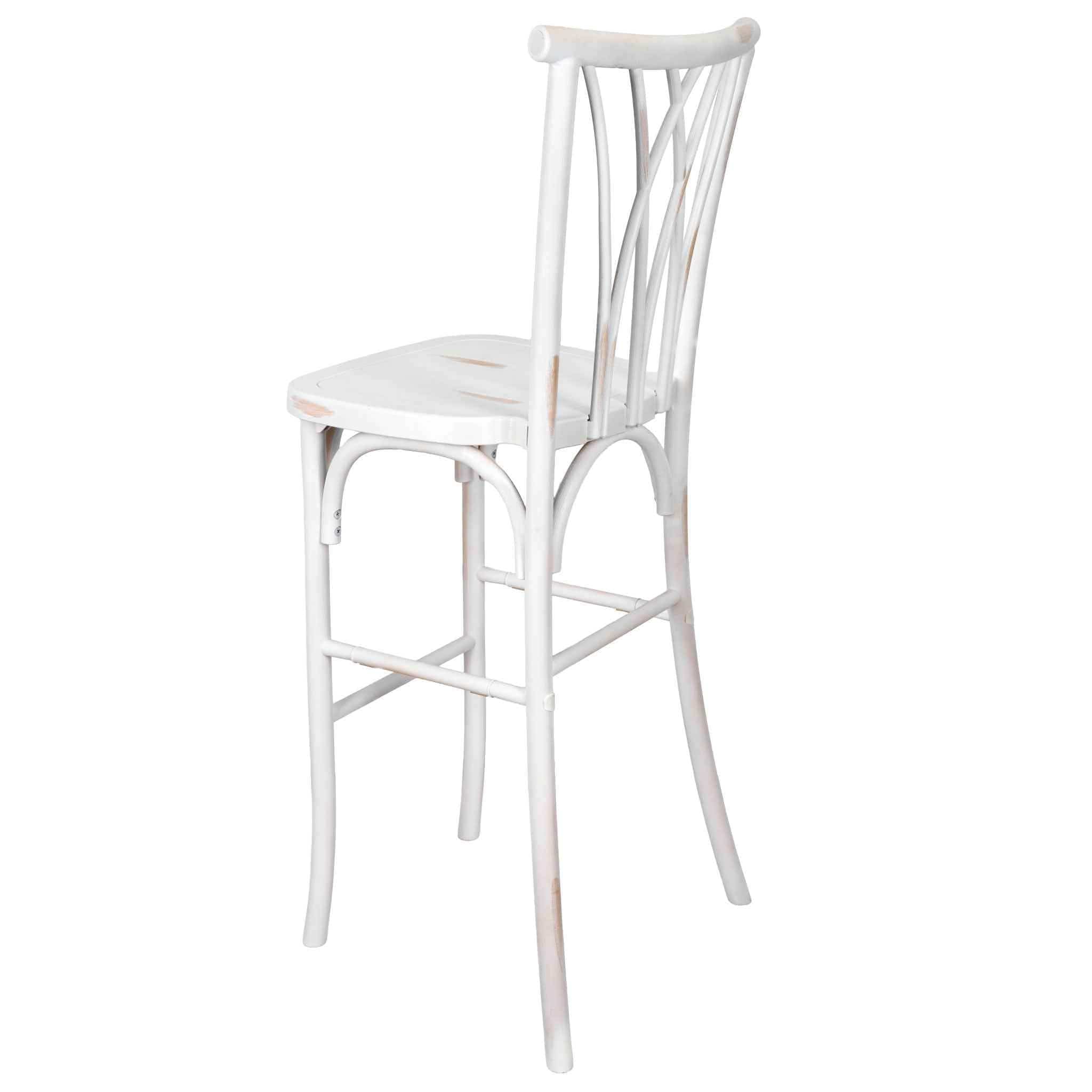 Chivari White Distressed Resin Steel Skeleton™ Willow Barstool - 2 Pack - Some Assembly Required BWRWD-KD-ST-AX-2