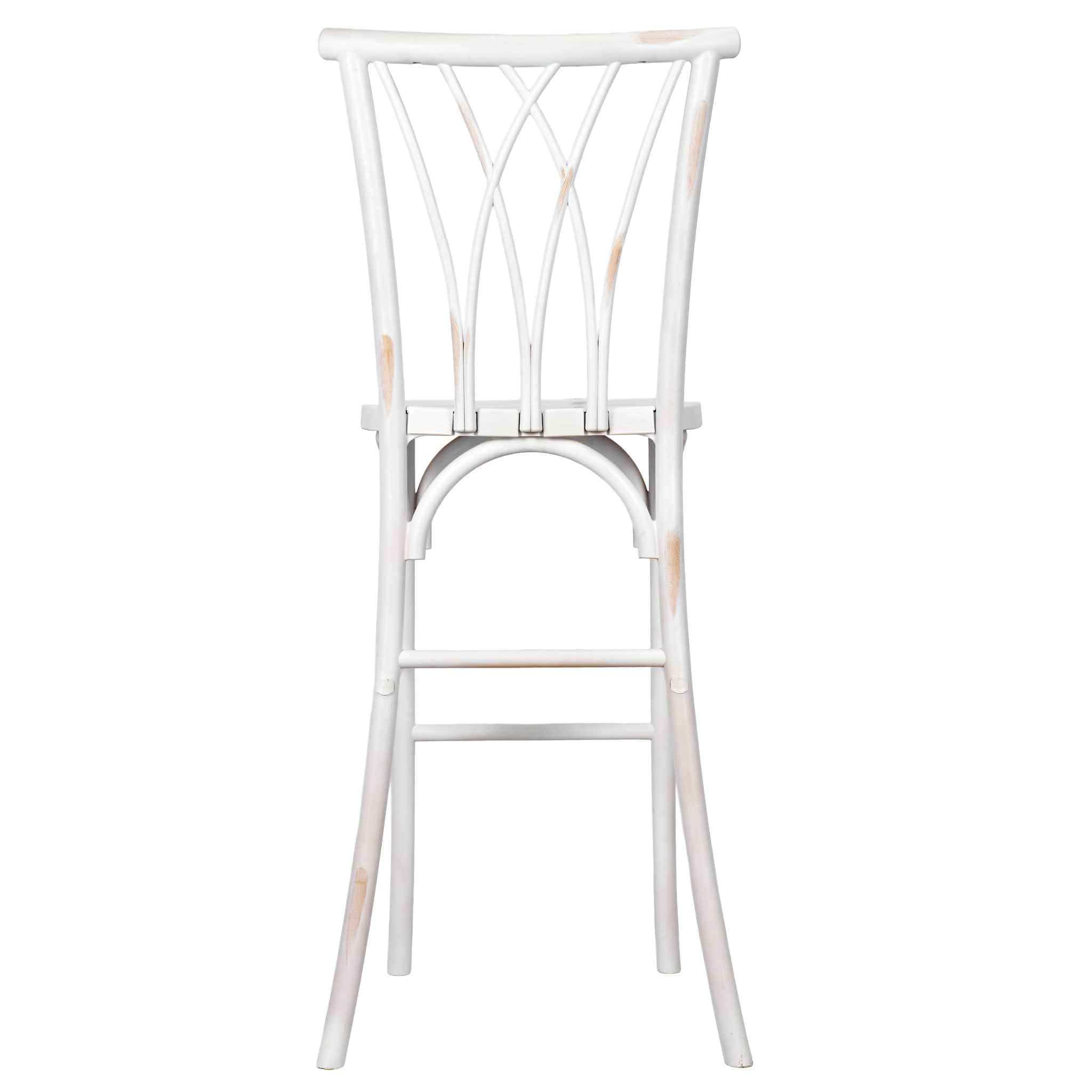Chivari White Distressed Resin Steel Skeleton™ Willow Barstool - 2 Pack - Some Assembly Required BWRWD-KD-ST-AX-2