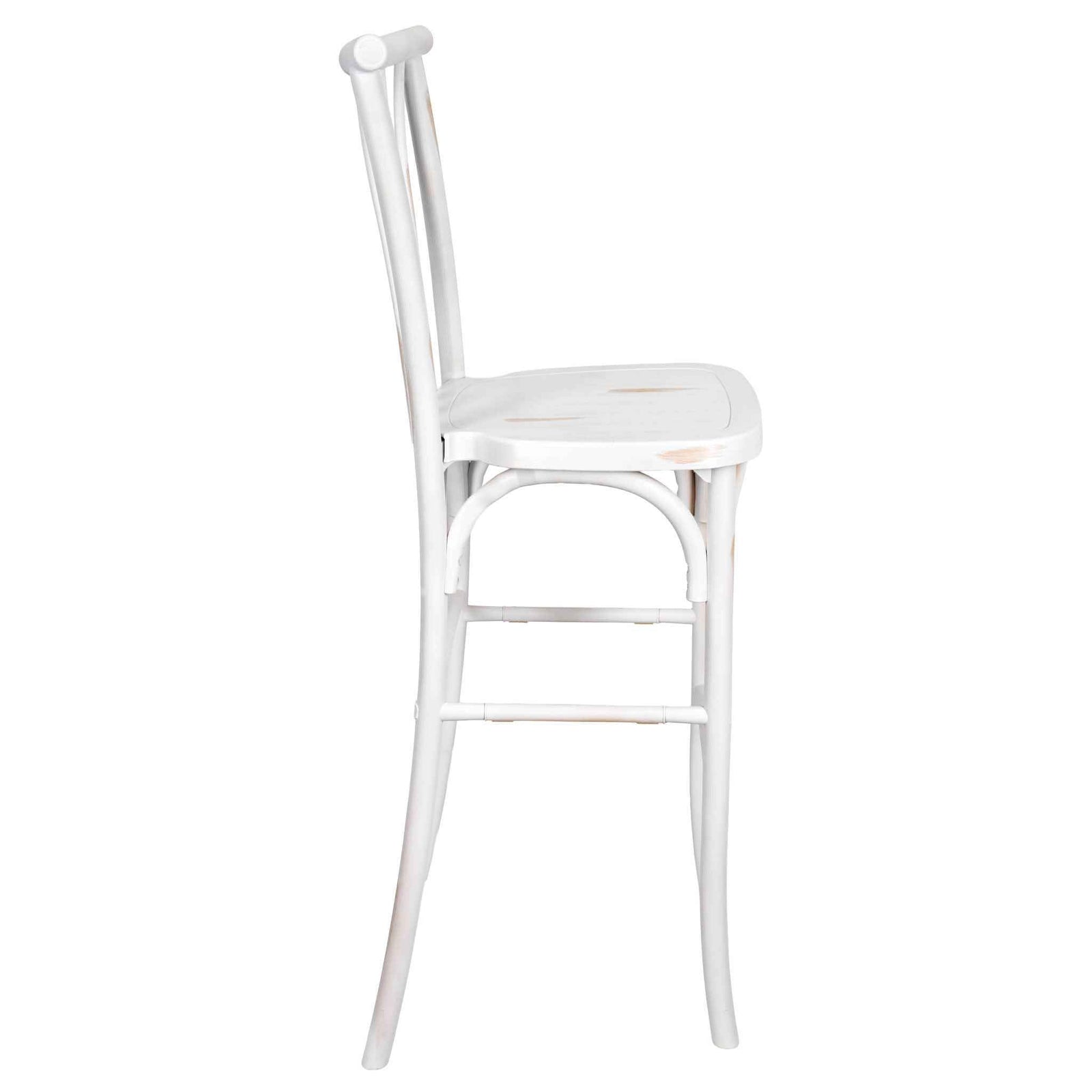 Chivari White Distressed Resin Steel Skeleton™ Willow Barstool - 2 Pack - Some Assembly Required BWRWD-KD-ST-AX-2