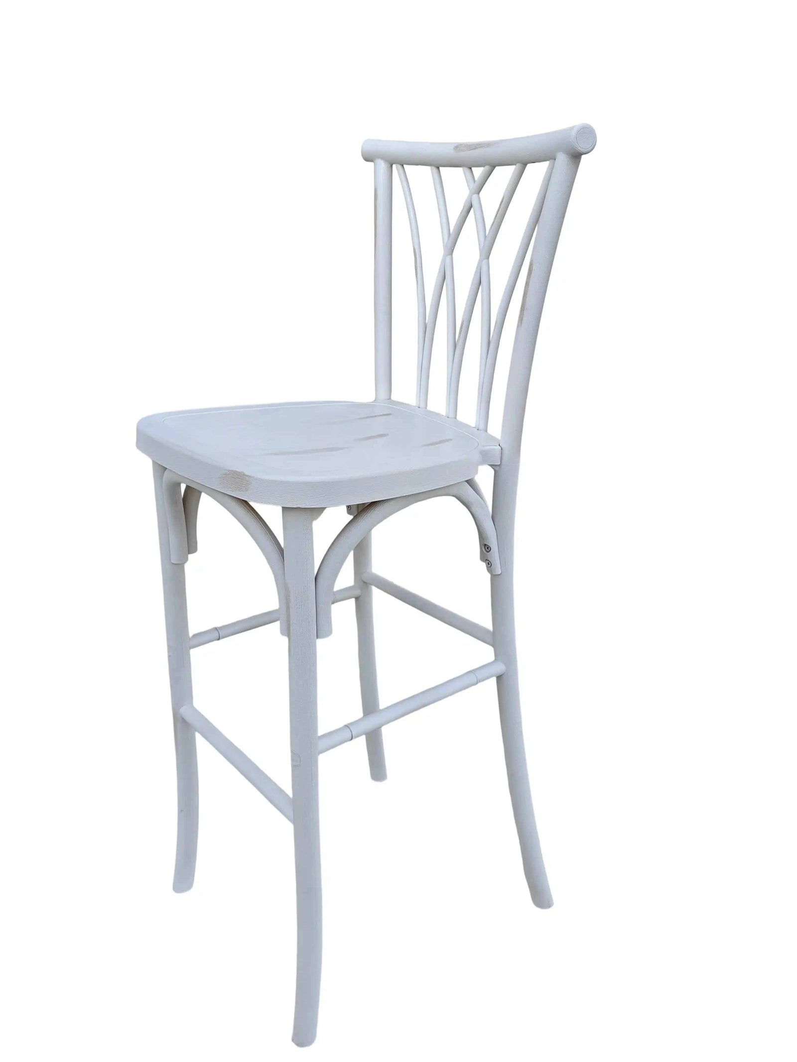 Chivari White Distressed Resin Steel Skeleton™ Willow Barstool - 2 Pack - Some Assembly Required BWRWD-KD-ST-AX-2