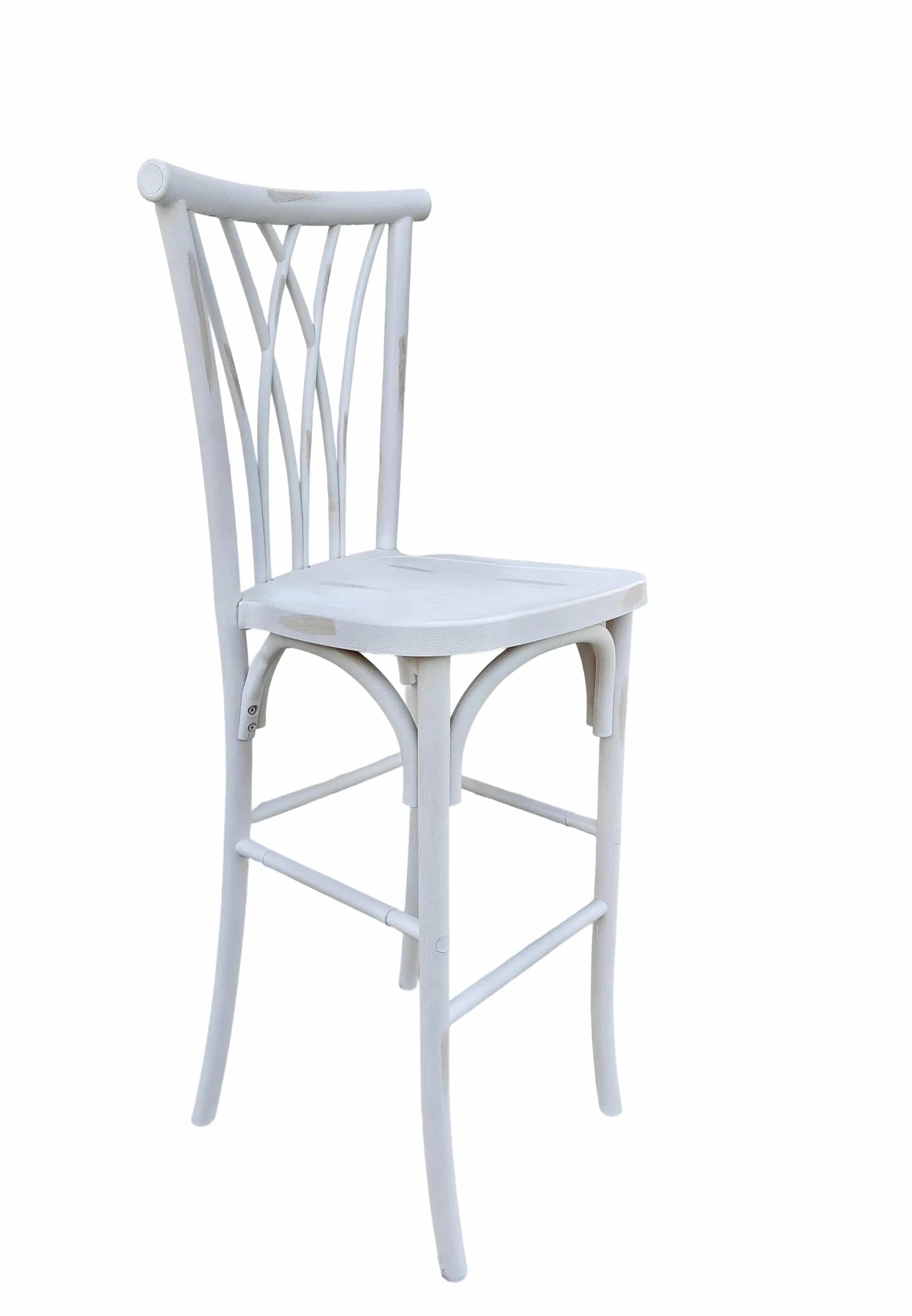 Chivari White Distressed Resin Steel Skeleton™ Willow Barstool - 2 Pack - Some Assembly Required BWRWD-KD-ST-AX-2
