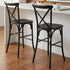 Chivari Black Resin Steel Skeleton™ Cross Back  Barstool - 2 Pack - Some Assembly Required BXRB-KD-ST-AX-2