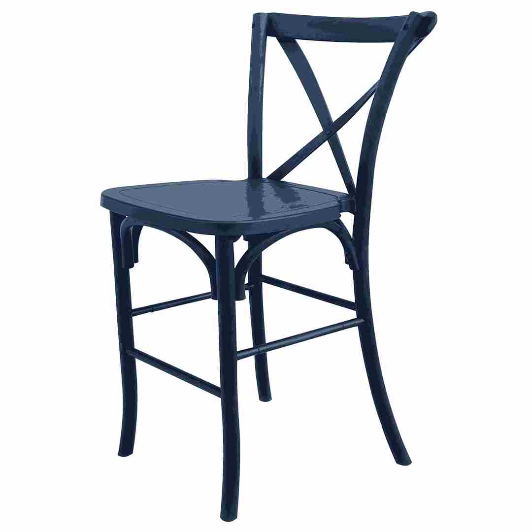 Chivari Black Resin Steel Skeleton™ Cross Back  Barstool - 2 Pack - Some Assembly Required BXRB-KD-ST-AX-2