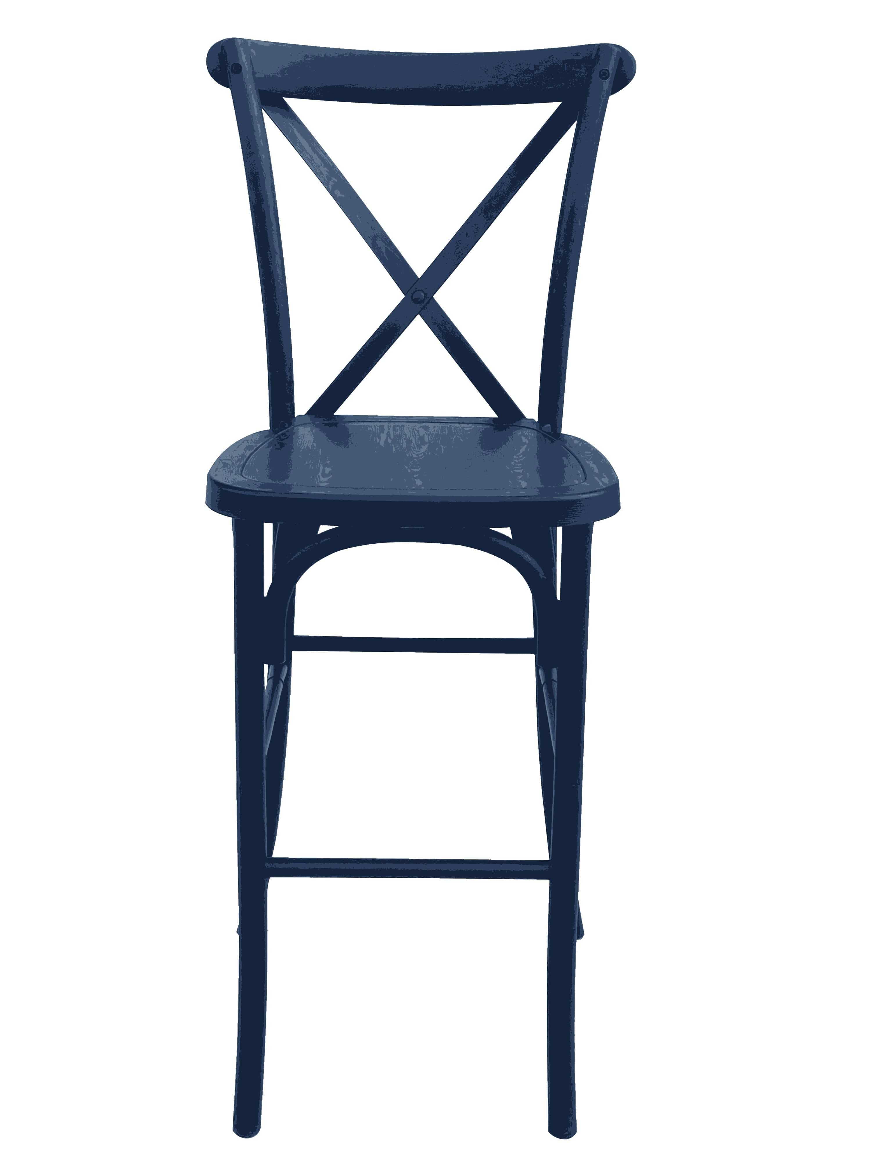 Chivari Black Resin Steel Skeleton™ Cross Back  Barstool - 2 Pack - Some Assembly Required BXRB-KD-ST-AX-2