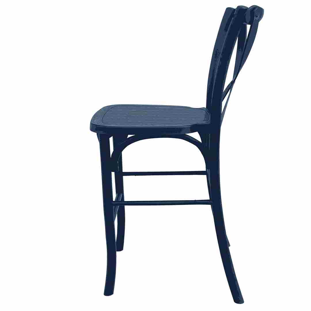 Chivari Black Resin Steel Skeleton™ Cross Back  Barstool - 2 Pack - Some Assembly Required BXRB-KD-ST-AX-2