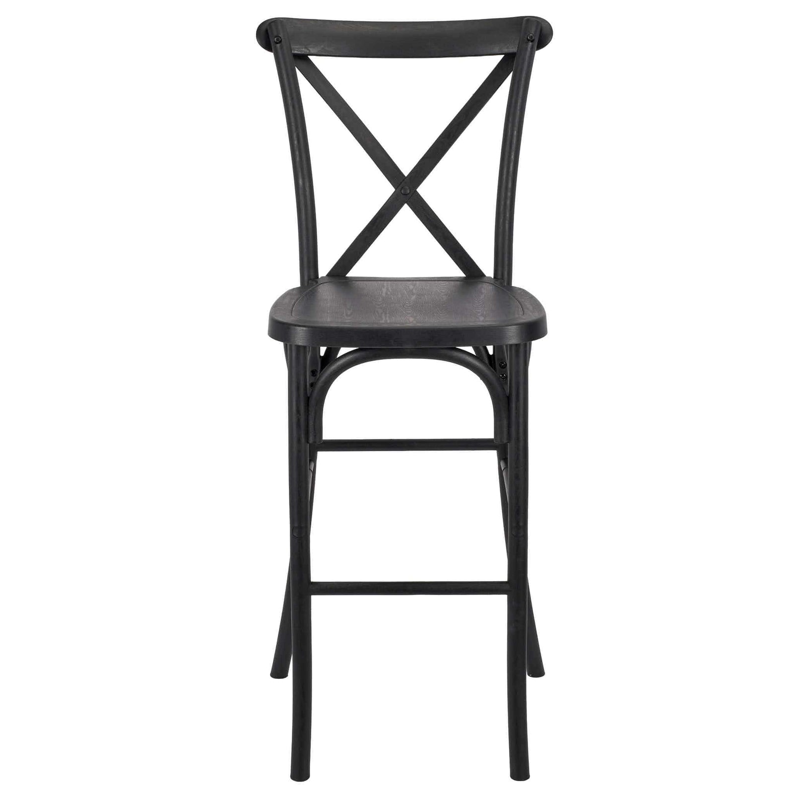 Chivari Black Resin Steel Skeleton™ Cross Back  Barstool - 2 Pack - Some Assembly Required BXRB-KD-ST-AX-2