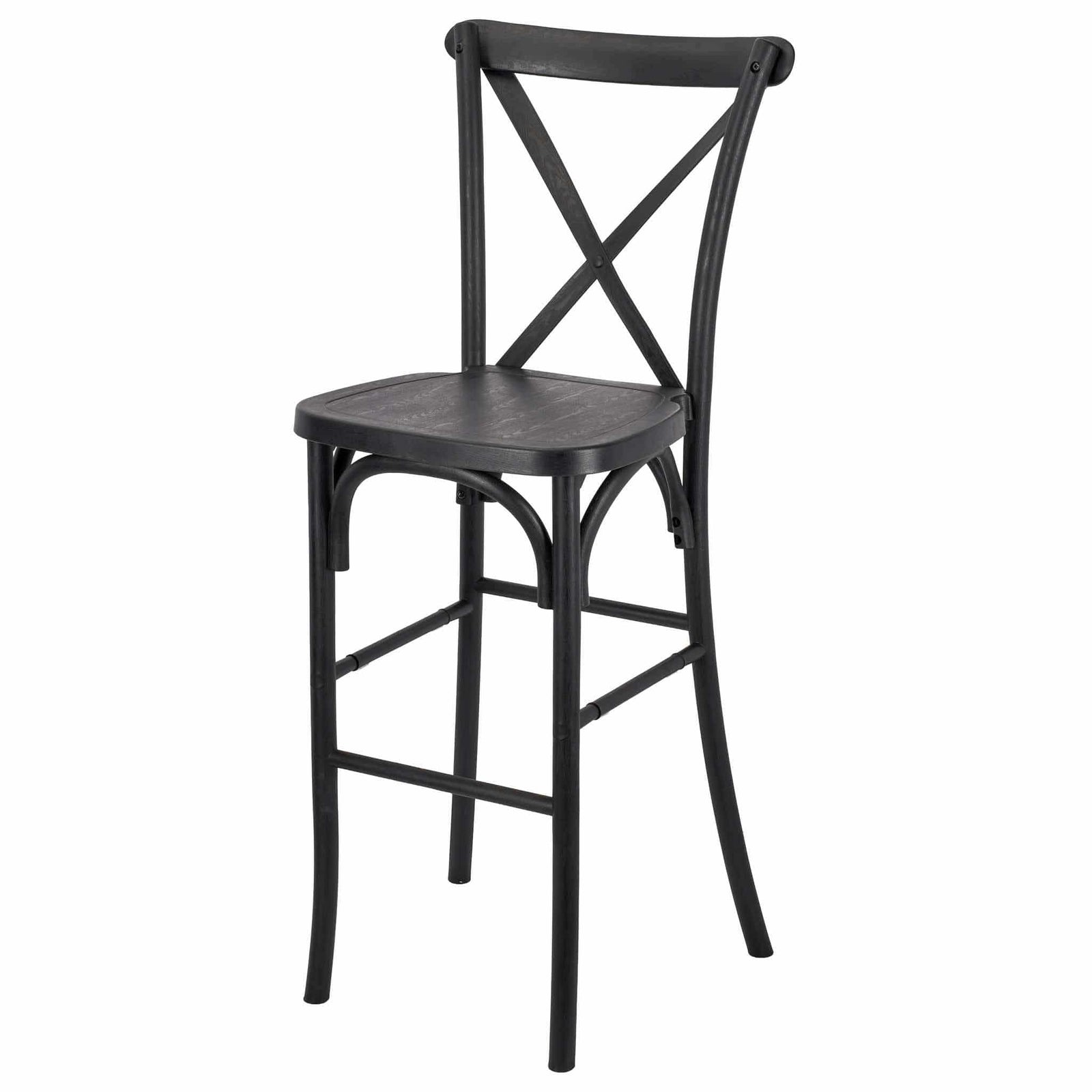 Chivari Black Resin Steel Skeleton™ Cross Back  Barstool - 2 Pack - Some Assembly Required BXRB-KD-ST-AX-2