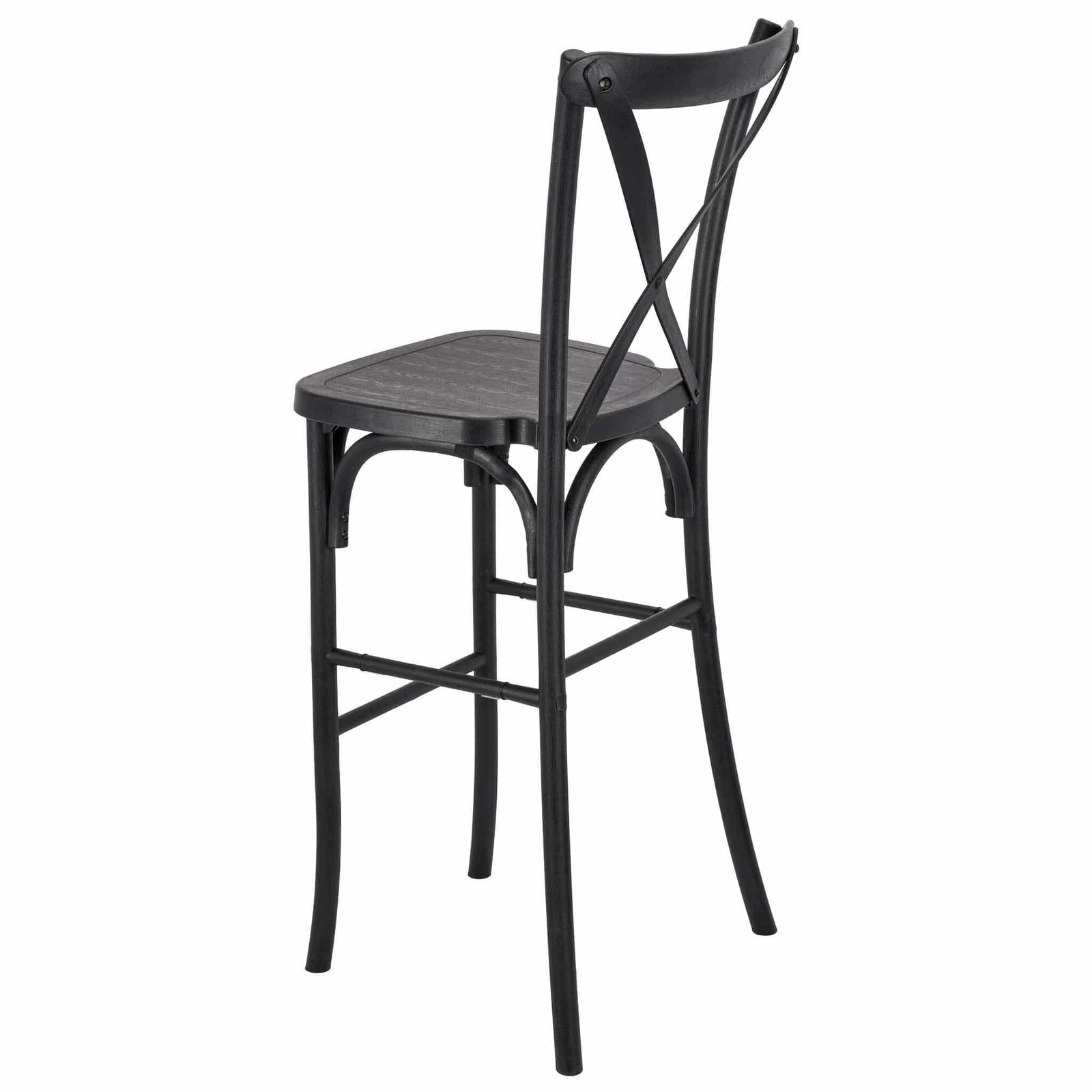 Chivari Black Resin Steel Skeleton™ Cross Back  Barstool - 2 Pack - Some Assembly Required BXRB-KD-ST-AX-2