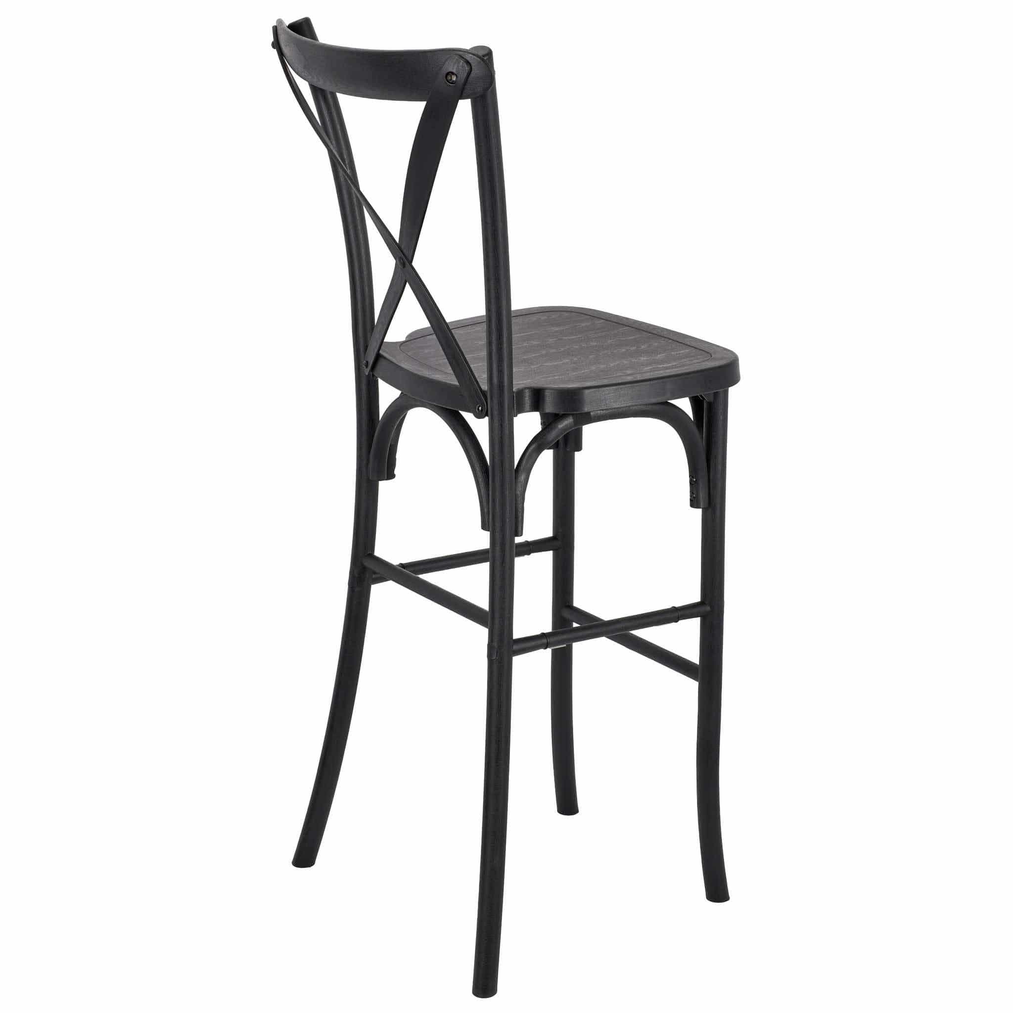 Chivari Black Resin Steel Skeleton™ Cross Back  Barstool - 2 Pack - Some Assembly Required BXRB-KD-ST-AX-2
