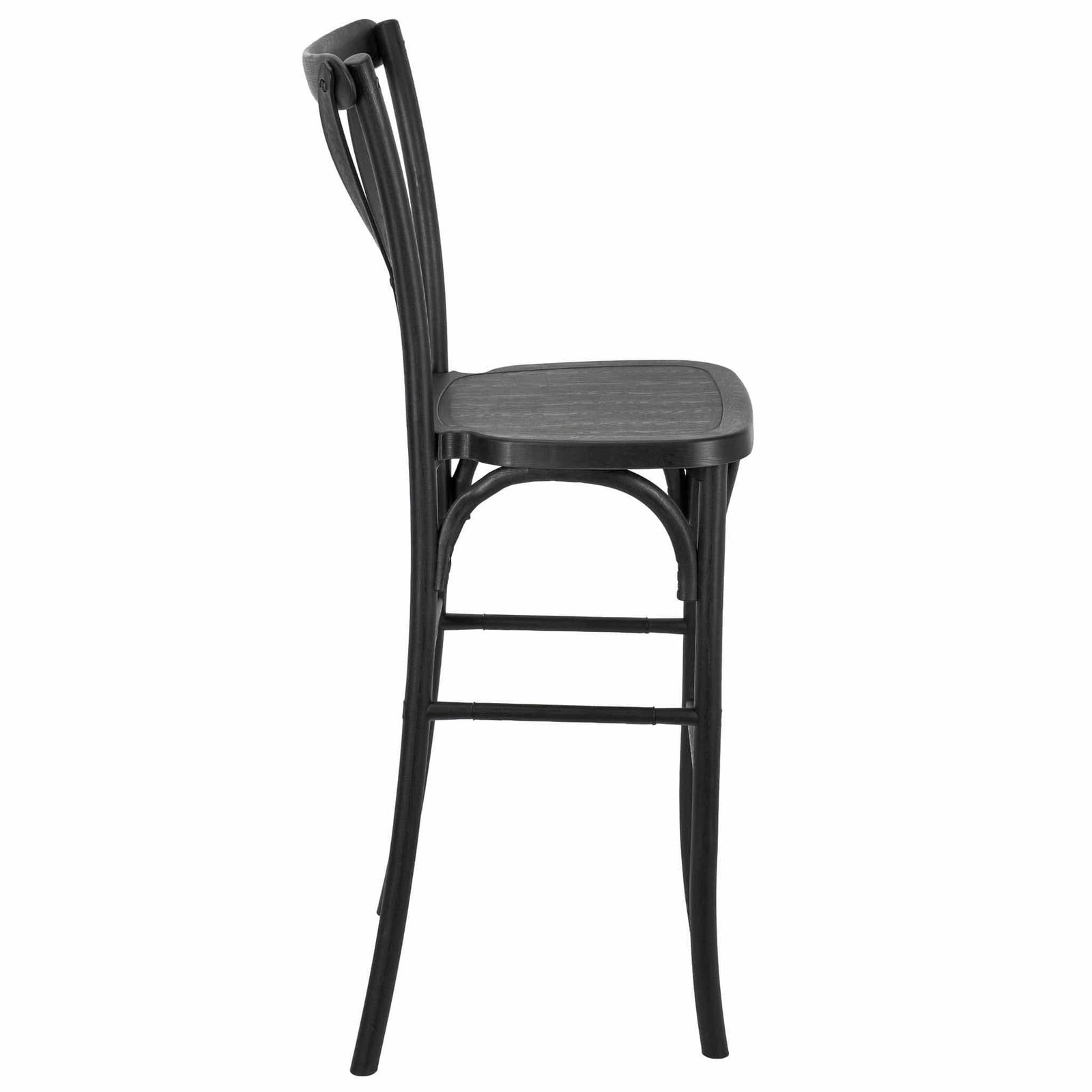 Chivari Black Resin Steel Skeleton™ Cross Back  Barstool - 2 Pack - Some Assembly Required BXRB-KD-ST-AX-2