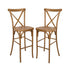 Chivari Chestnut Resin Steel Skeleton™ Cross Back Barstool - 2 Pack - Some Assembly Required BXRC-KD-ST-AX-2