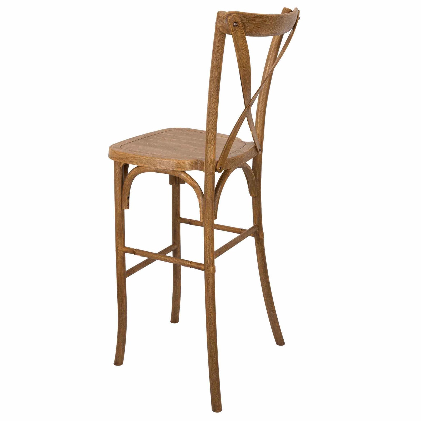Chivari Chestnut Resin Steel Skeleton™ Cross Back Barstool - 2 Pack - Some Assembly Required BXRC-KD-ST-AX-2