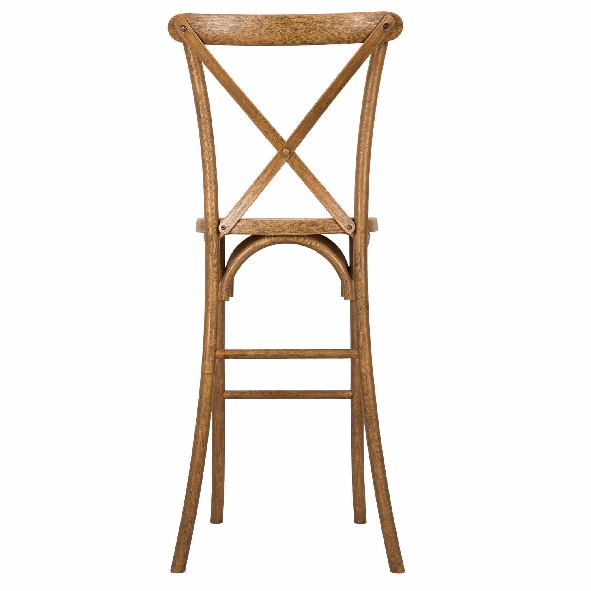 Chivari Chestnut Resin Steel Skeleton™ Cross Back Barstool - 2 Pack - Some Assembly Required BXRC-KD-ST-AX-2