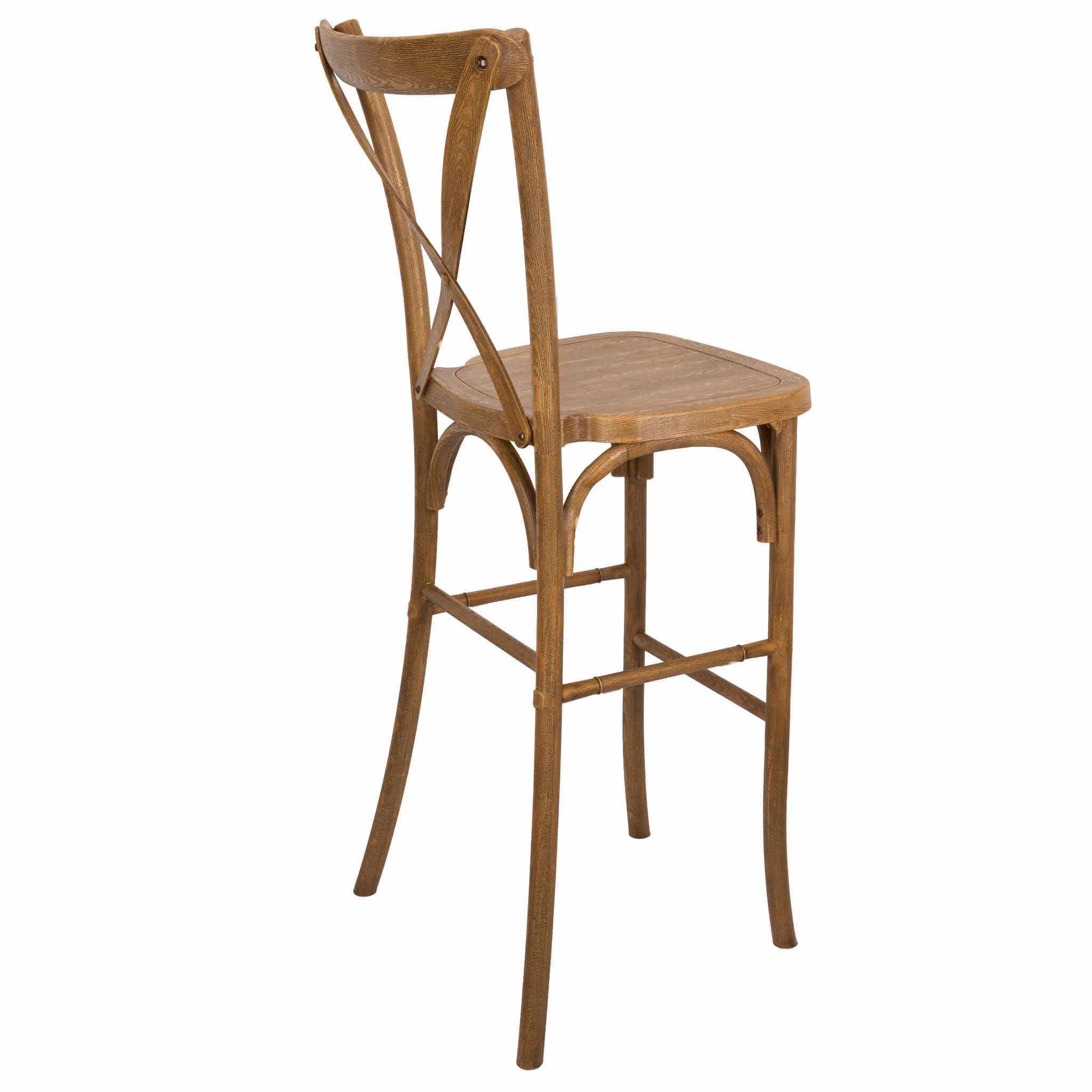 Chivari Chestnut Resin Steel Skeleton™ Cross Back Barstool - 2 Pack - Some Assembly Required BXRC-KD-ST-AX-2