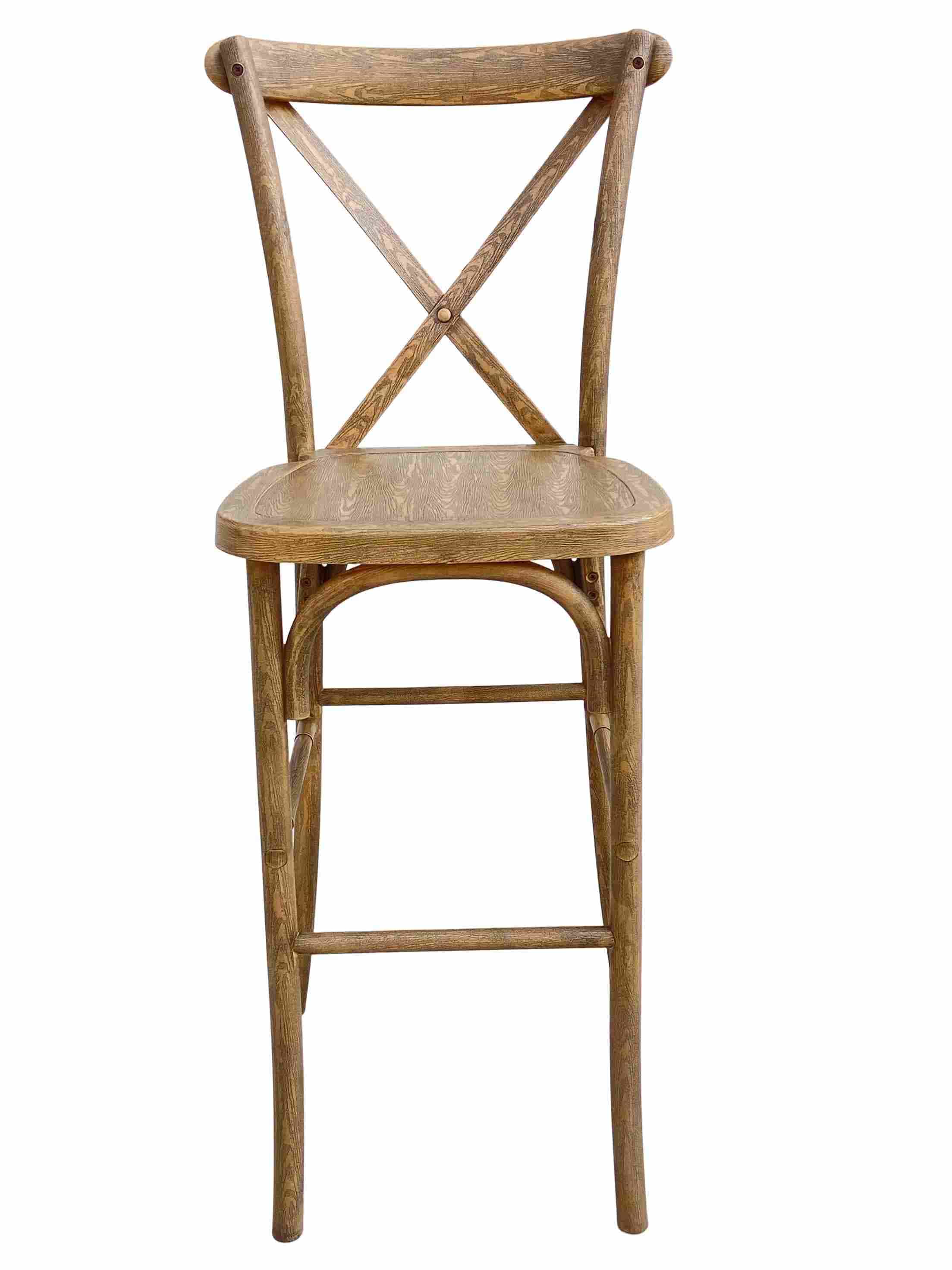 Chivari Chestnut Resin Steel Skeleton™ Cross Back Barstool - 2 Pack - Some Assembly Required BXRC-KD-ST-AX-2