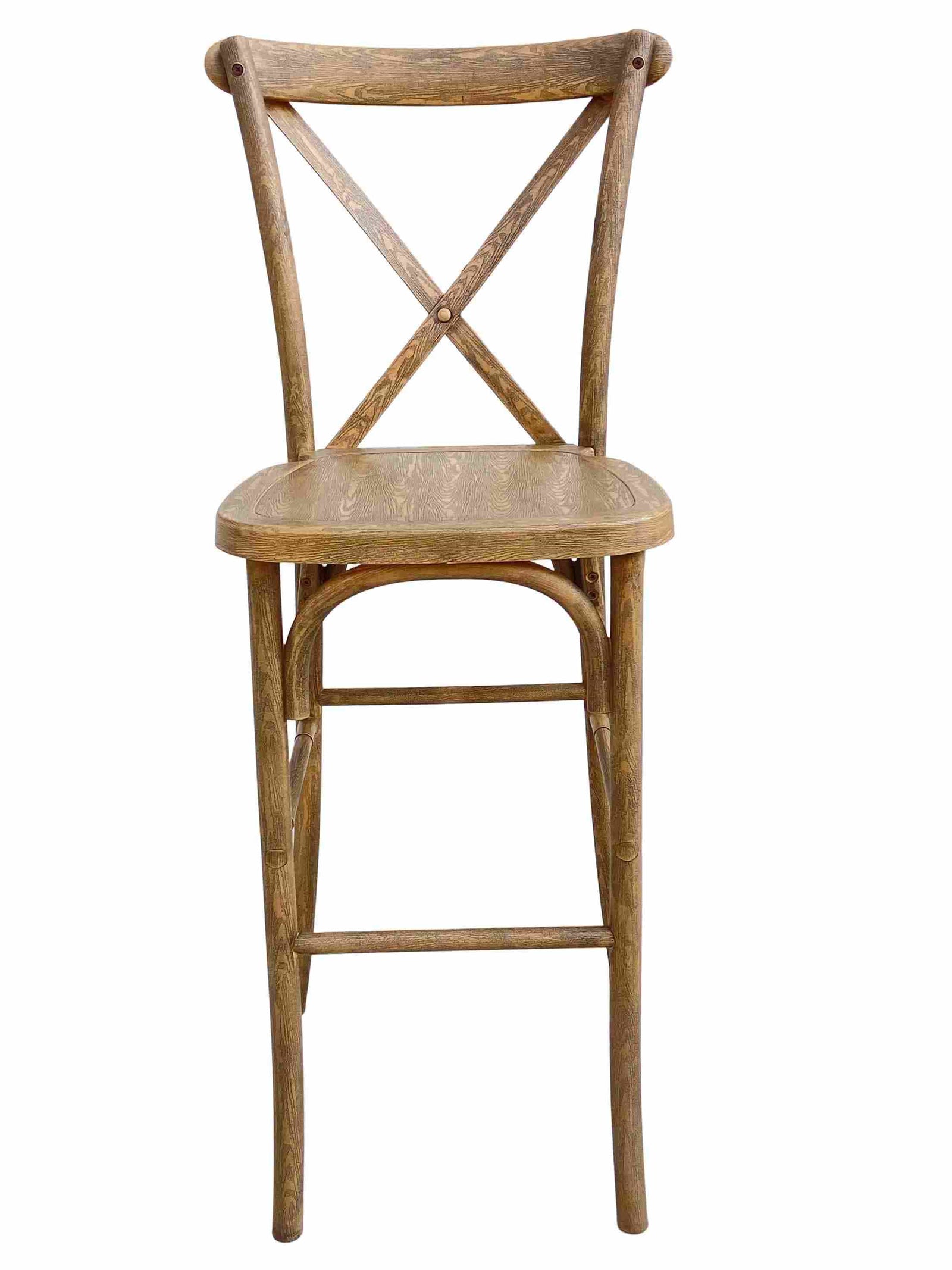 Chivari Chestnut Resin Steel Skeleton™ Cross Back Barstool - 2 Pack - Some Assembly Required BXRC-KD-ST-AX-2