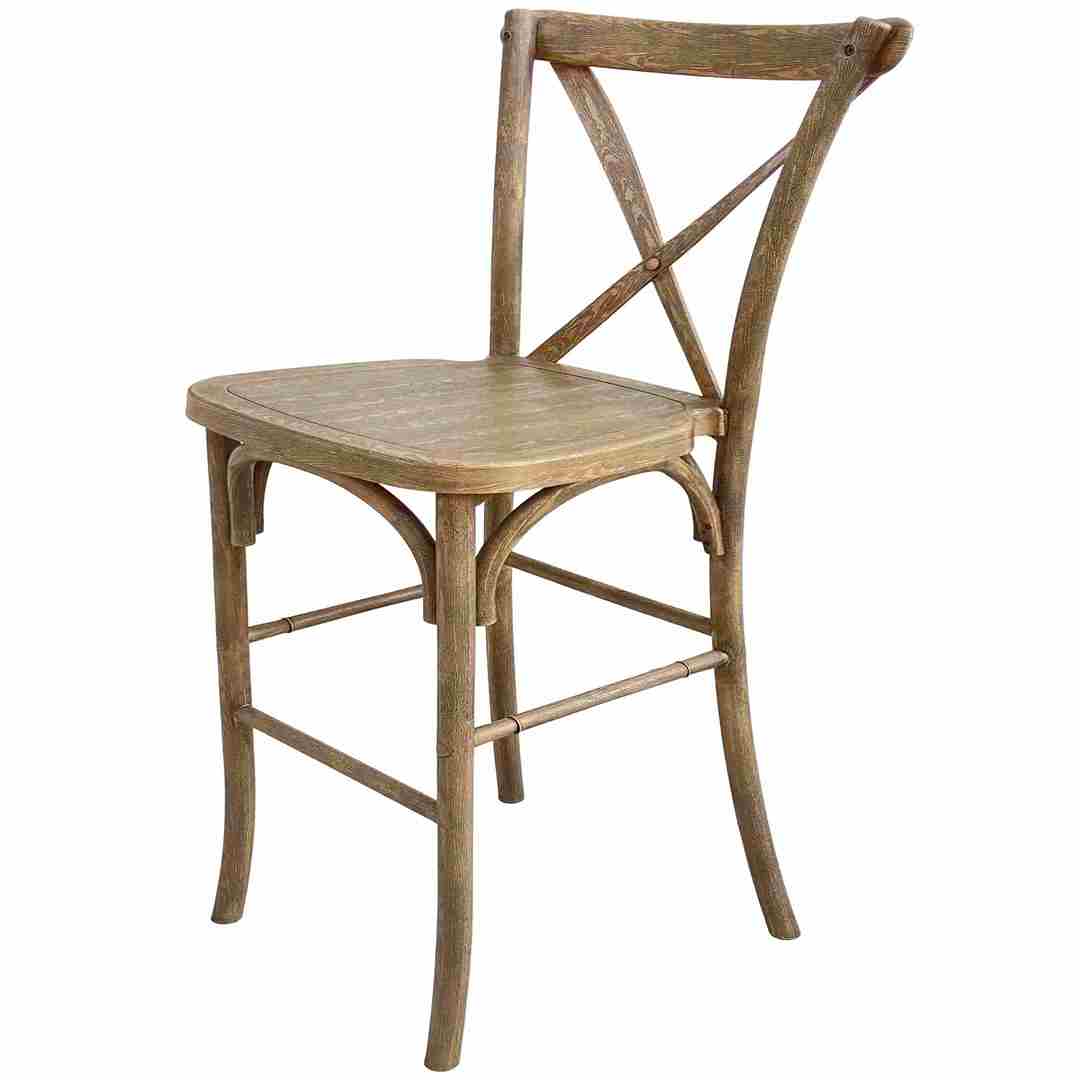 Chivari Chestnut Resin Steel Skeleton™ Cross Back Barstool - 2 Pack - Some Assembly Required BXRC-KD-ST-AX-2