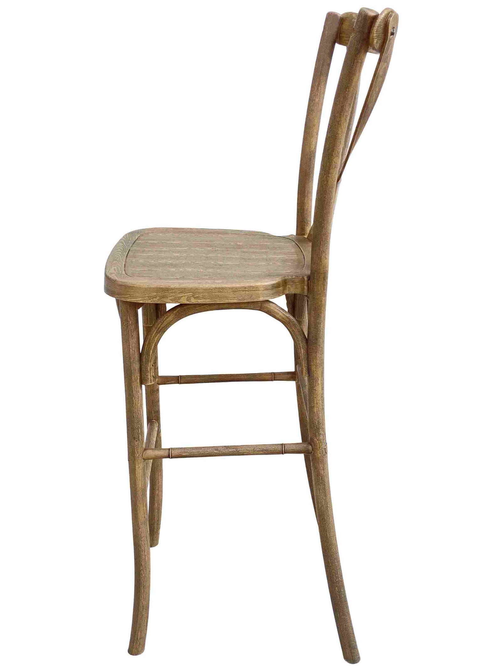Chivari Chestnut Resin Steel Skeleton™ Cross Back Barstool - 2 Pack - Some Assembly Required BXRC-KD-ST-AX-2