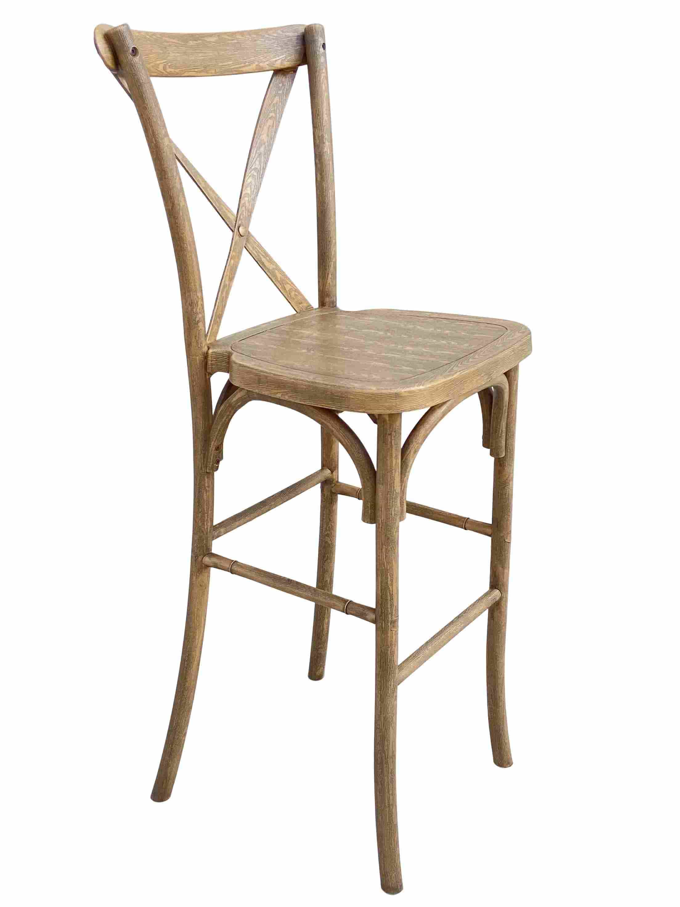 Chivari Chestnut Resin Steel Skeleton™ Cross Back Barstool - 2 Pack - Some Assembly Required BXRC-KD-ST-AX-2