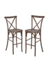 Chivari Fruitwood Resin Steel Skeleton™ Cross Back Barstool - 2 Pack - Some Assembly Required BXRF-KD-ST-AX-2