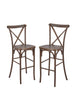 Chivari Fruitwood Resin Steel Skeleton™ Cross Back Barstool - 2 Pack - Some Assembly Required BXRF-KD-ST-AX-2