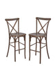 Chivari Fruitwood Resin Steel Skeleton™ Cross Back Barstool - 2 Pack - Some Assembly Required BXRF-KD-ST-AX-2