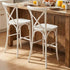 Fruitwood Resin Steel Skeleton™ Cross Back Barstool - 2 Pack - Some Assembly Required