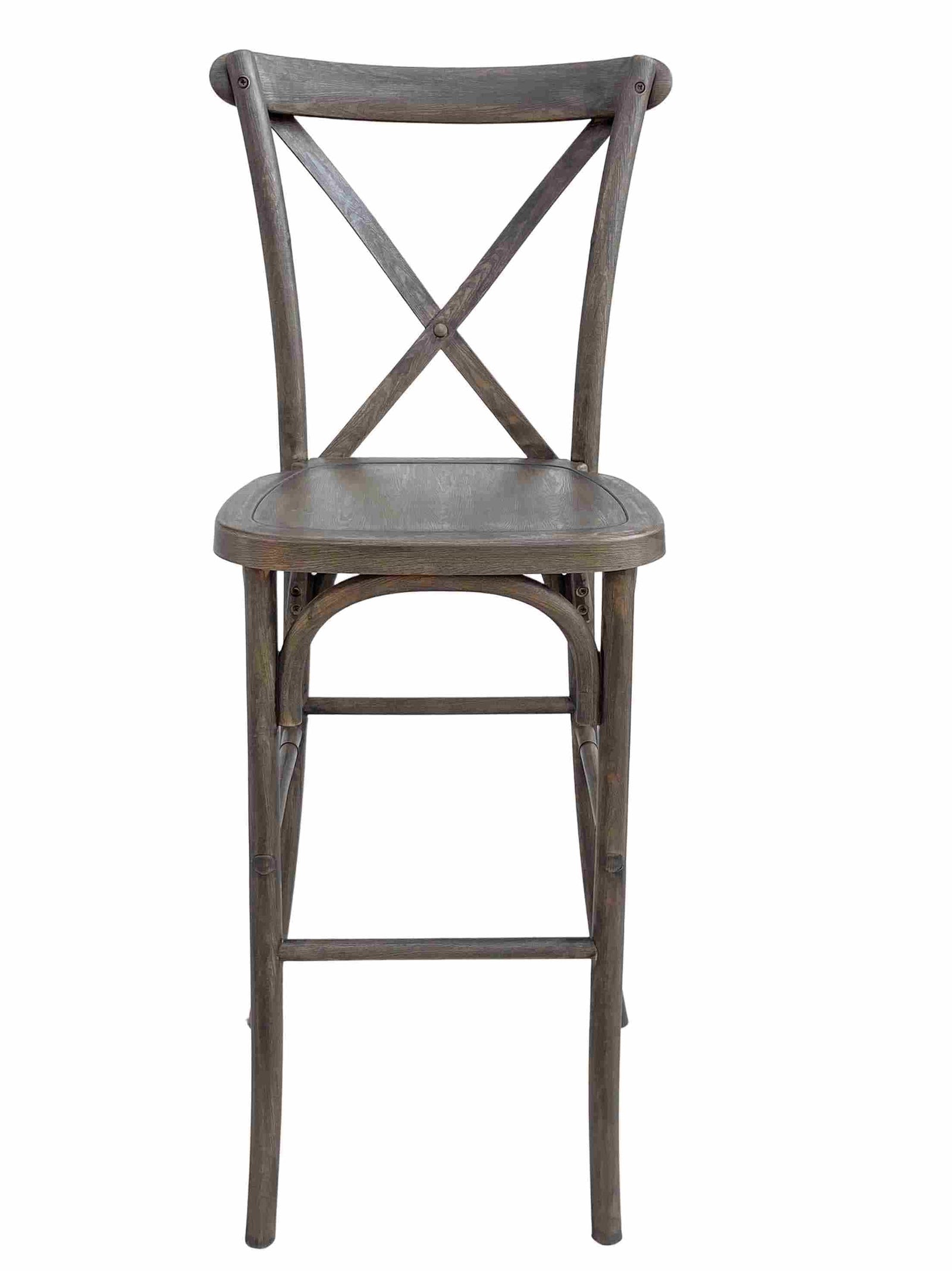 Chivari Fruitwood Resin Steel Skeleton™ Cross Back Barstool - 2 Pack - Some Assembly Required BXRF-KD-ST-AX-2