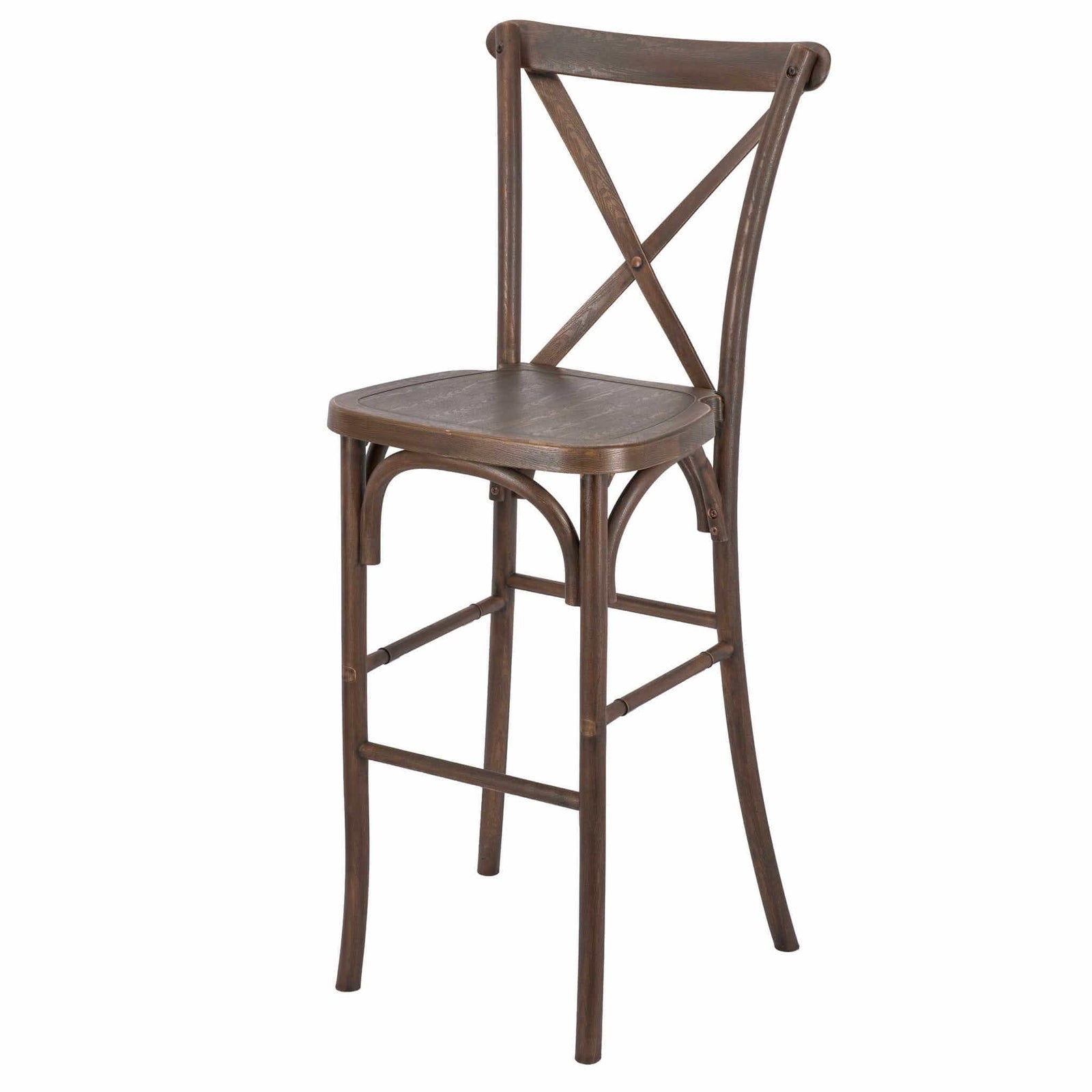 Chivari Fruitwood Resin Steel Skeleton™ Cross Back Barstool - 2 Pack - Some Assembly Required BXRF-KD-ST-AX-2