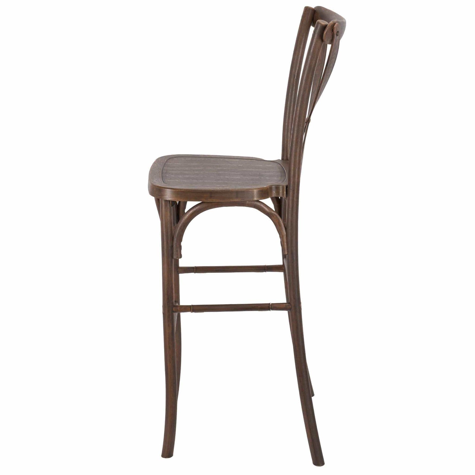 Chivari Fruitwood Resin Steel Skeleton™ Cross Back Barstool - 2 Pack - Some Assembly Required BXRF-KD-ST-AX-2