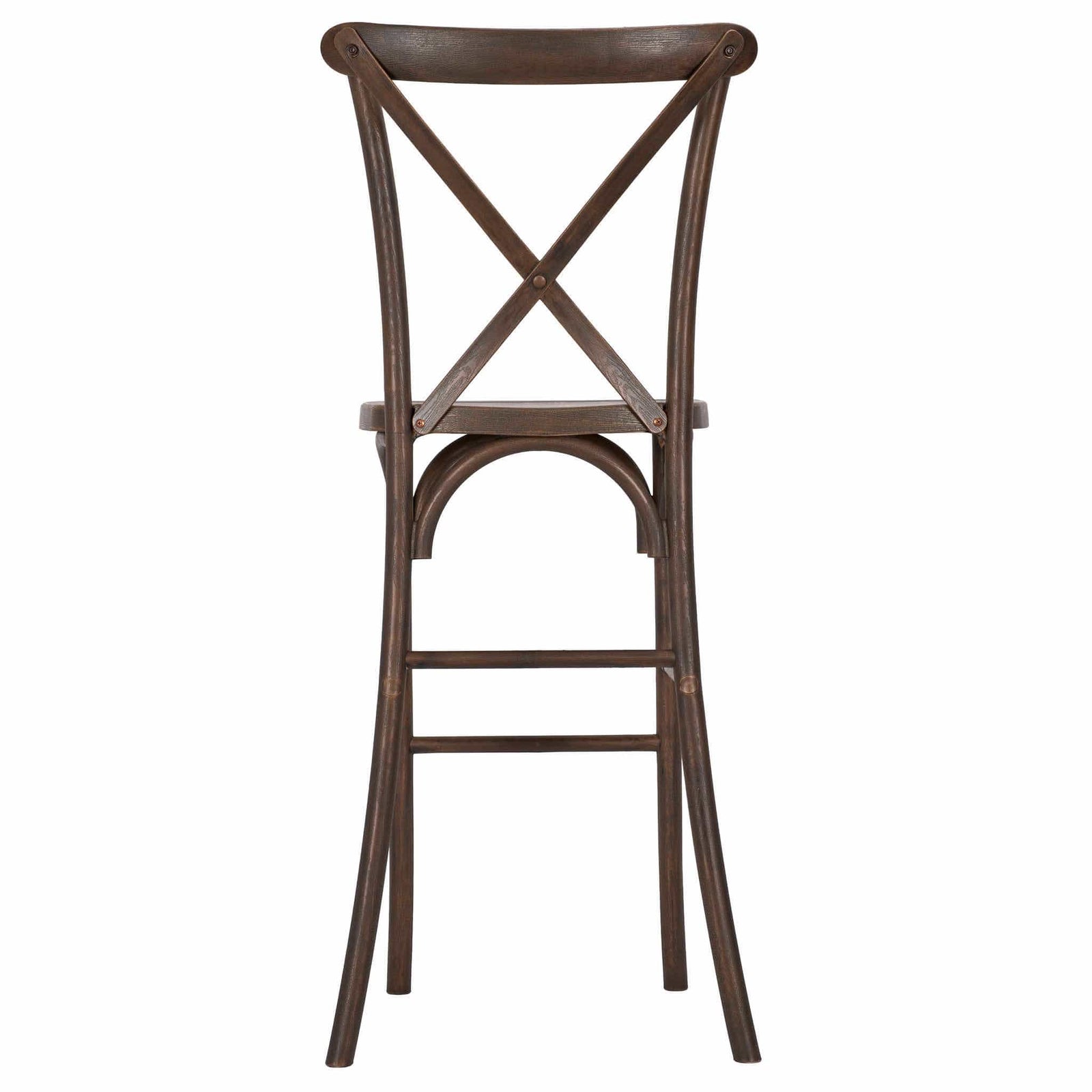 Chivari Fruitwood Resin Steel Skeleton™ Cross Back Barstool - 2 Pack - Some Assembly Required BXRF-KD-ST-AX-2