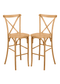 Chivari Natural Resin Steel Skeleton™ Cross Back Barstool - 2 Pack - Some Assembly Required BXRN-KD-ST-AX-2