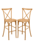 Chivari Natural Resin Steel Skeleton™ Cross Back Barstool - 2 Pack - Some Assembly Required BXRN-KD-ST-AX-2