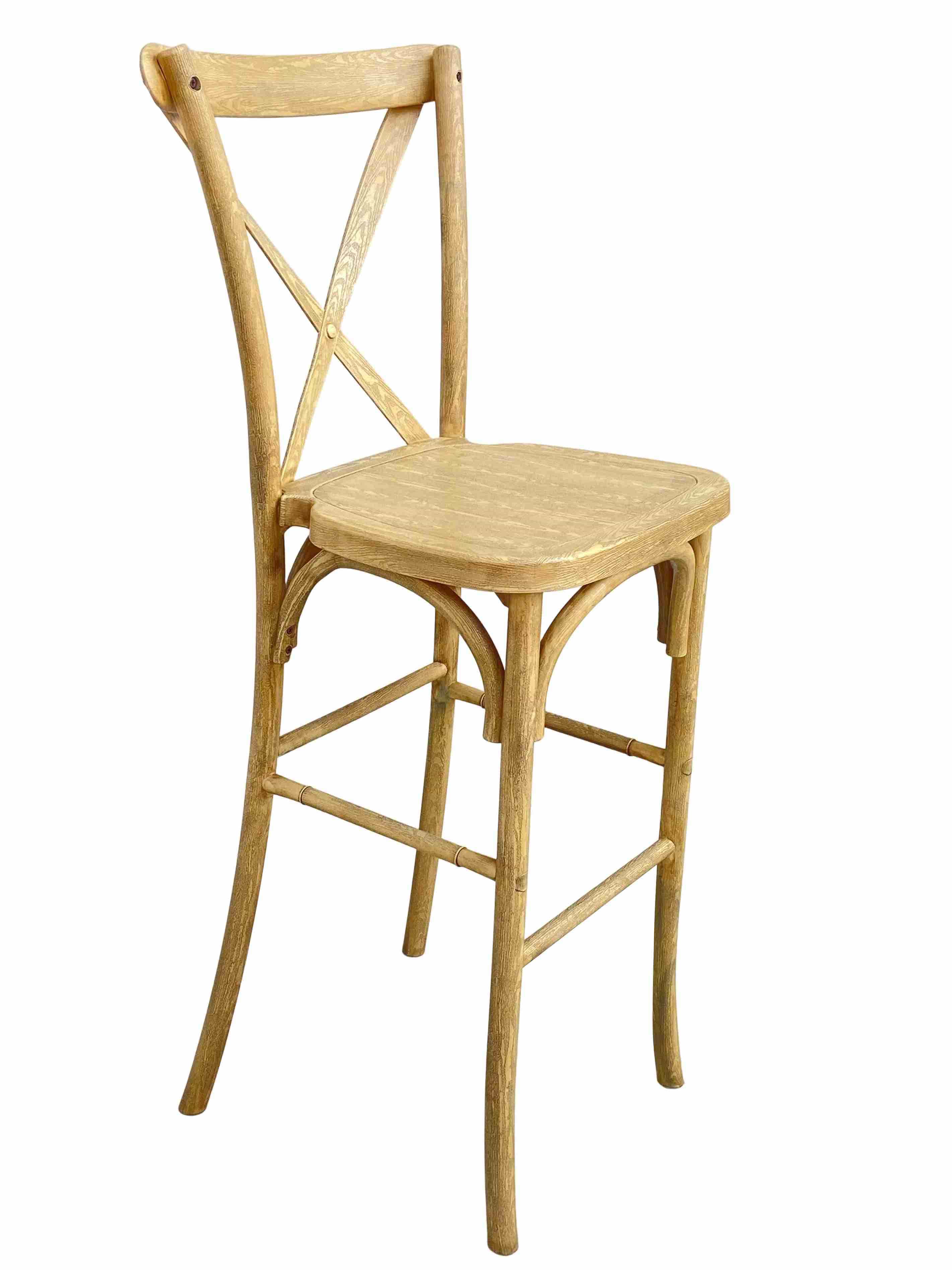 Chivari Natural Resin Steel Skeleton™ Cross Back Barstool - 2 Pack - Some Assembly Required BXRN-KD-ST-AX-2