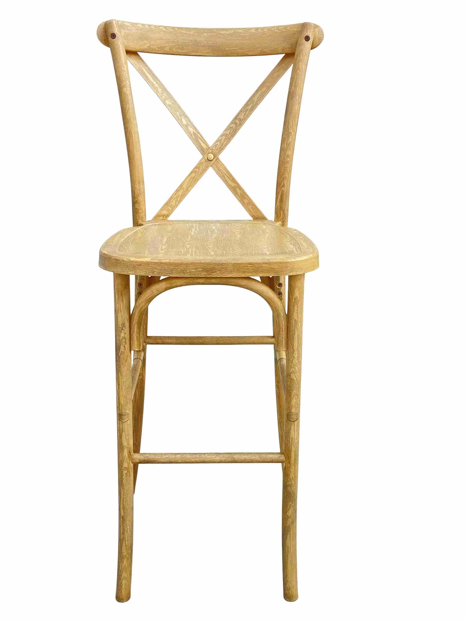 Chivari Natural Resin Steel Skeleton™ Cross Back Barstool - 2 Pack - Some Assembly Required BXRN-KD-ST-AX-2
