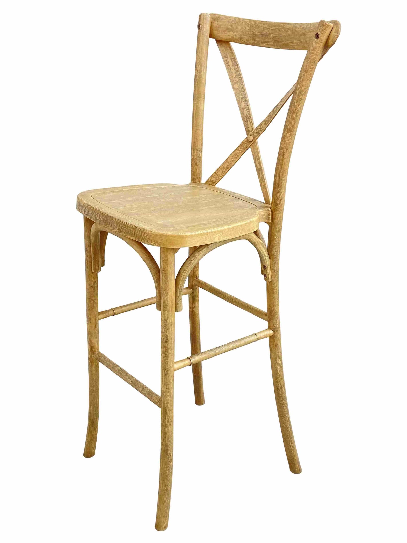 Chivari Natural Resin Steel Skeleton™ Cross Back Barstool - 2 Pack - Some Assembly Required BXRN-KD-ST-AX-2