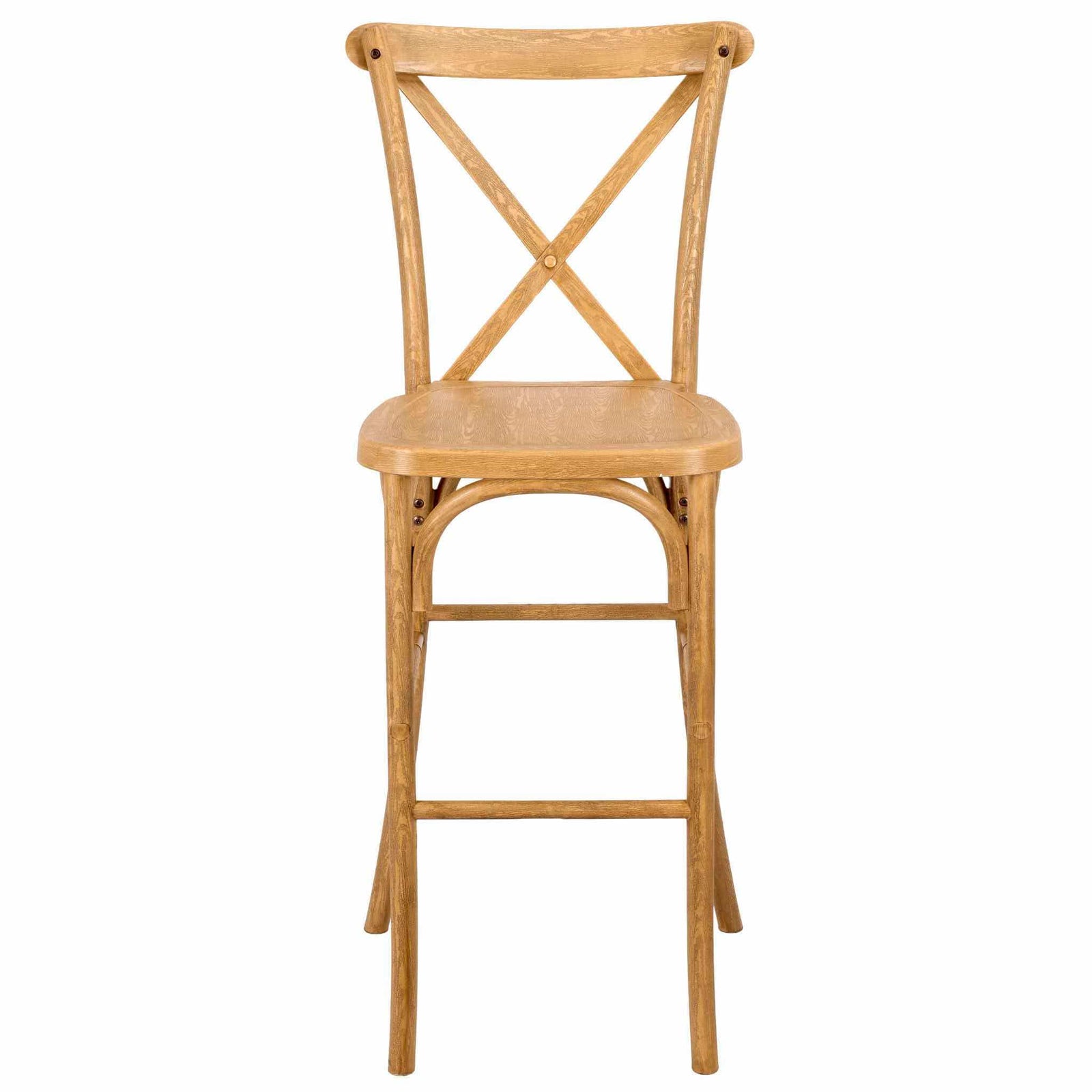 Chivari Natural Resin Steel Skeleton™ Cross Back Barstool - 2 Pack - Some Assembly Required BXRN-KD-ST-AX-2