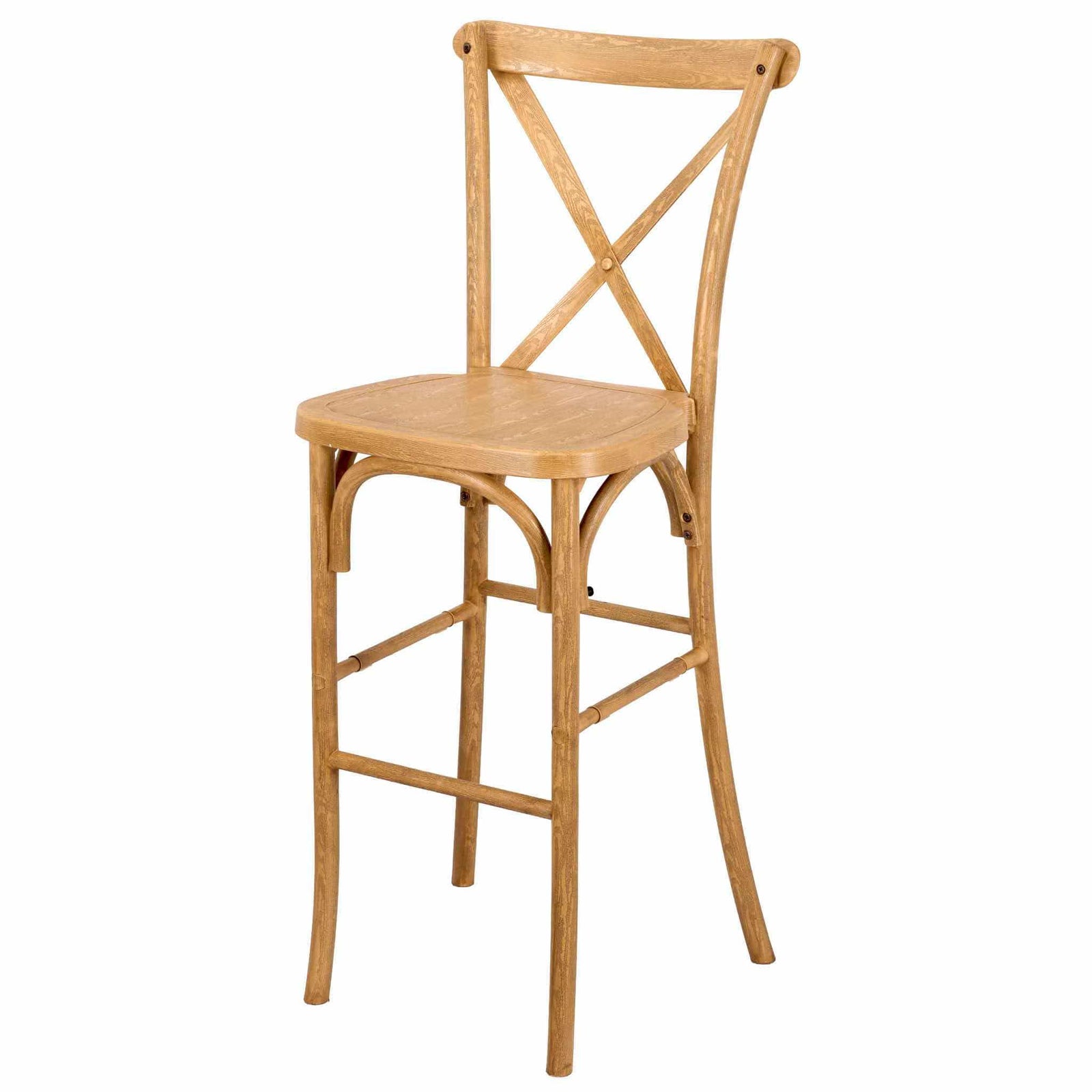 Chivari Natural Resin Steel Skeleton™ Cross Back Barstool - 2 Pack - Some Assembly Required BXRN-KD-ST-AX-2