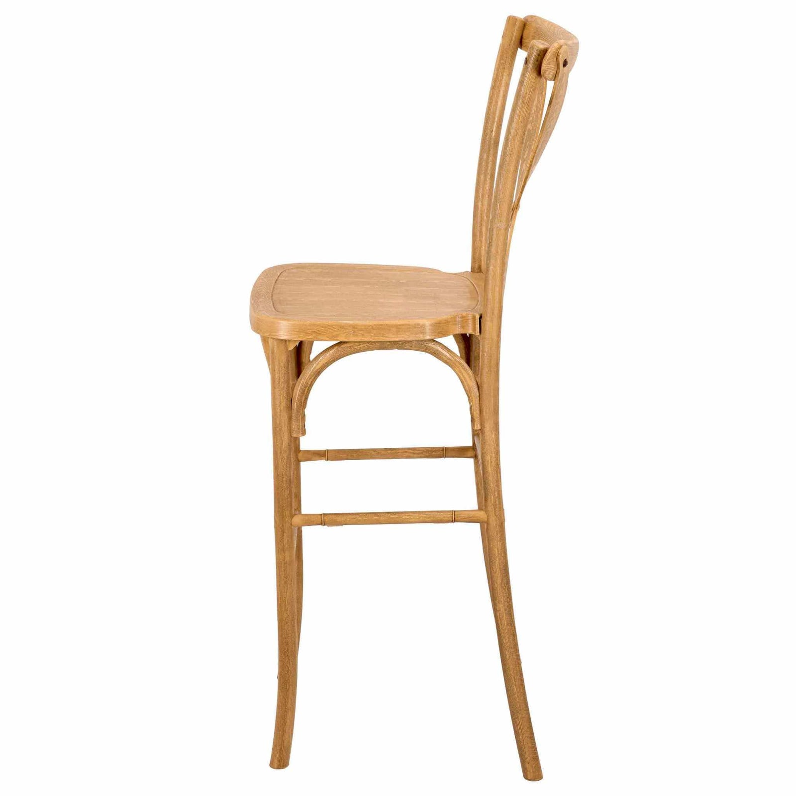 Chivari Natural Resin Steel Skeleton™ Cross Back Barstool - 2 Pack - Some Assembly Required BXRN-KD-ST-AX-2