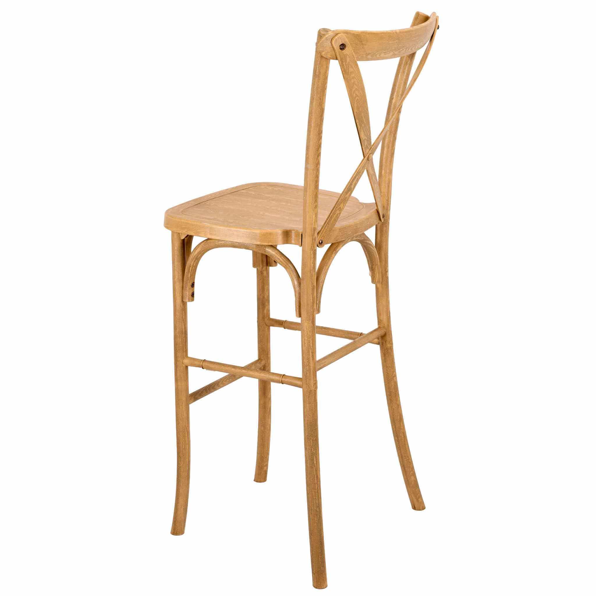 Chivari Natural Resin Steel Skeleton™ Cross Back Barstool - 2 Pack - Some Assembly Required BXRN-KD-ST-AX-2