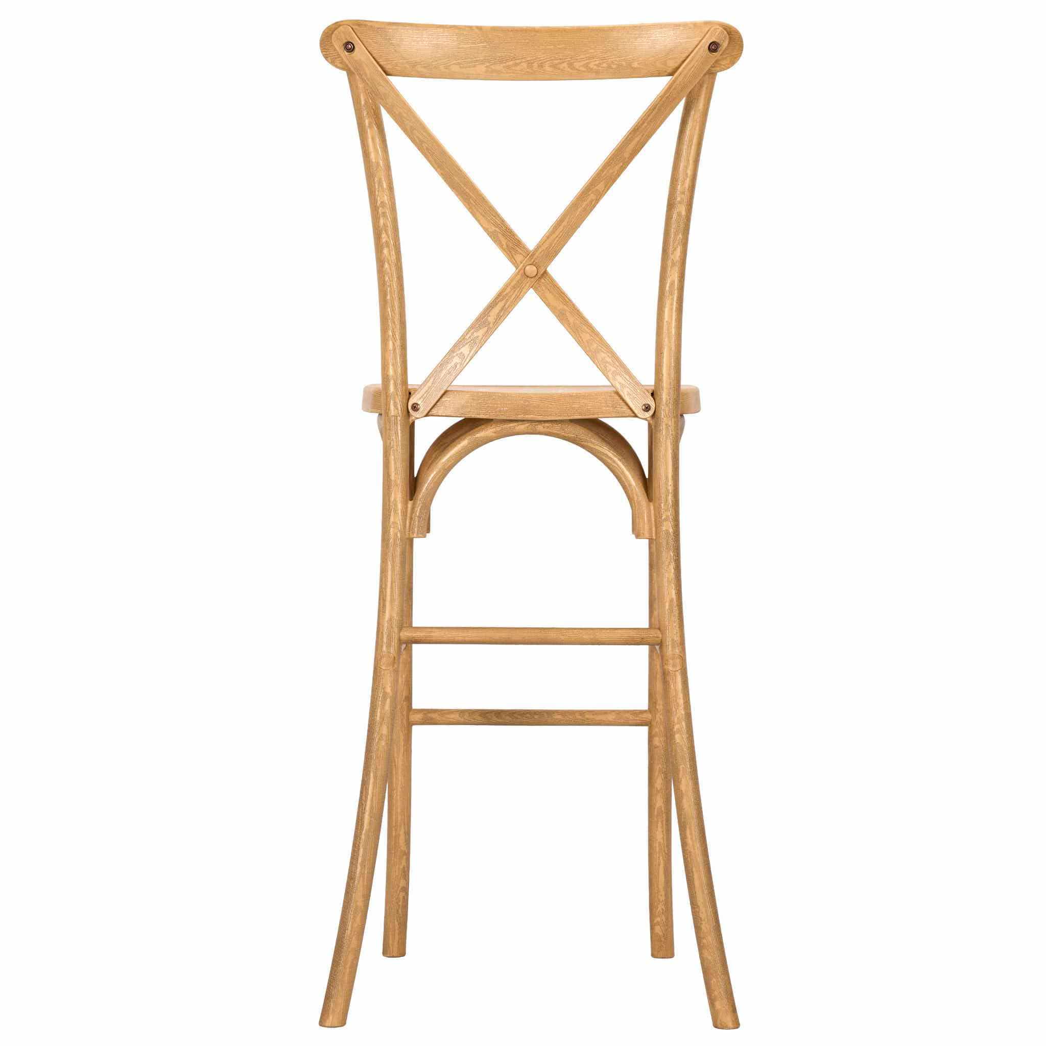 Chivari Natural Resin Steel Skeleton™ Cross Back Barstool - 2 Pack - Some Assembly Required BXRN-KD-ST-AX-2