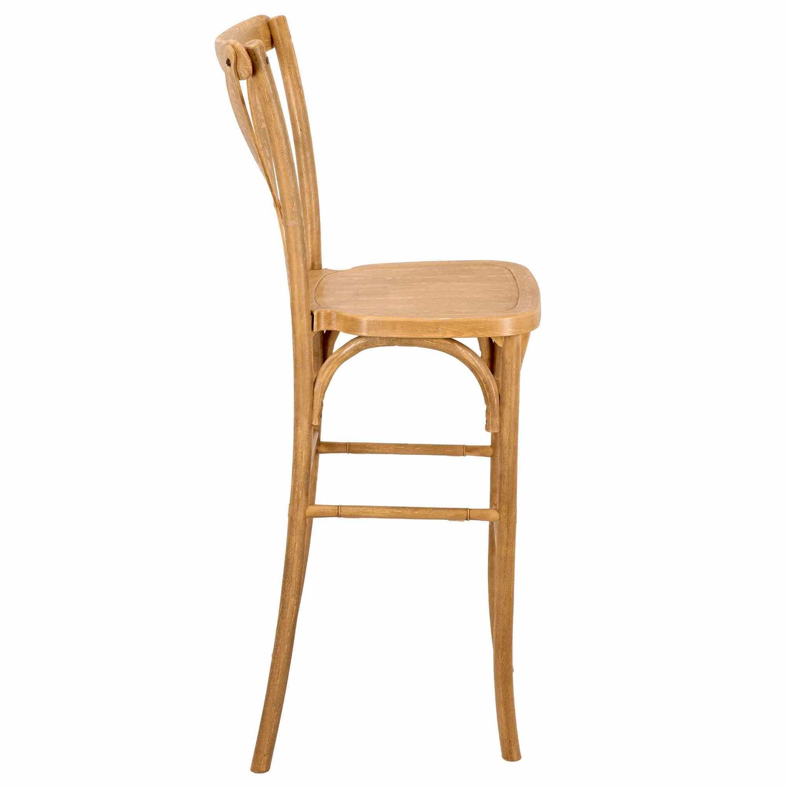 Chivari Natural Resin Steel Skeleton™ Cross Back Barstool - 2 Pack - Some Assembly Required BXRN-KD-ST-AX-2
