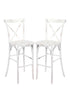 Chivari White Distressed Resin Steel Skeleton™ Cross Back Barstool - 2 Pack - Some Assembly Required BXRWD-KD-ST-AX-2