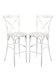 Chivari White Distressed Resin Steel Skeleton™ Cross Back Barstool - 2 Pack - Some Assembly Required BXRWD-KD-ST-AX-2